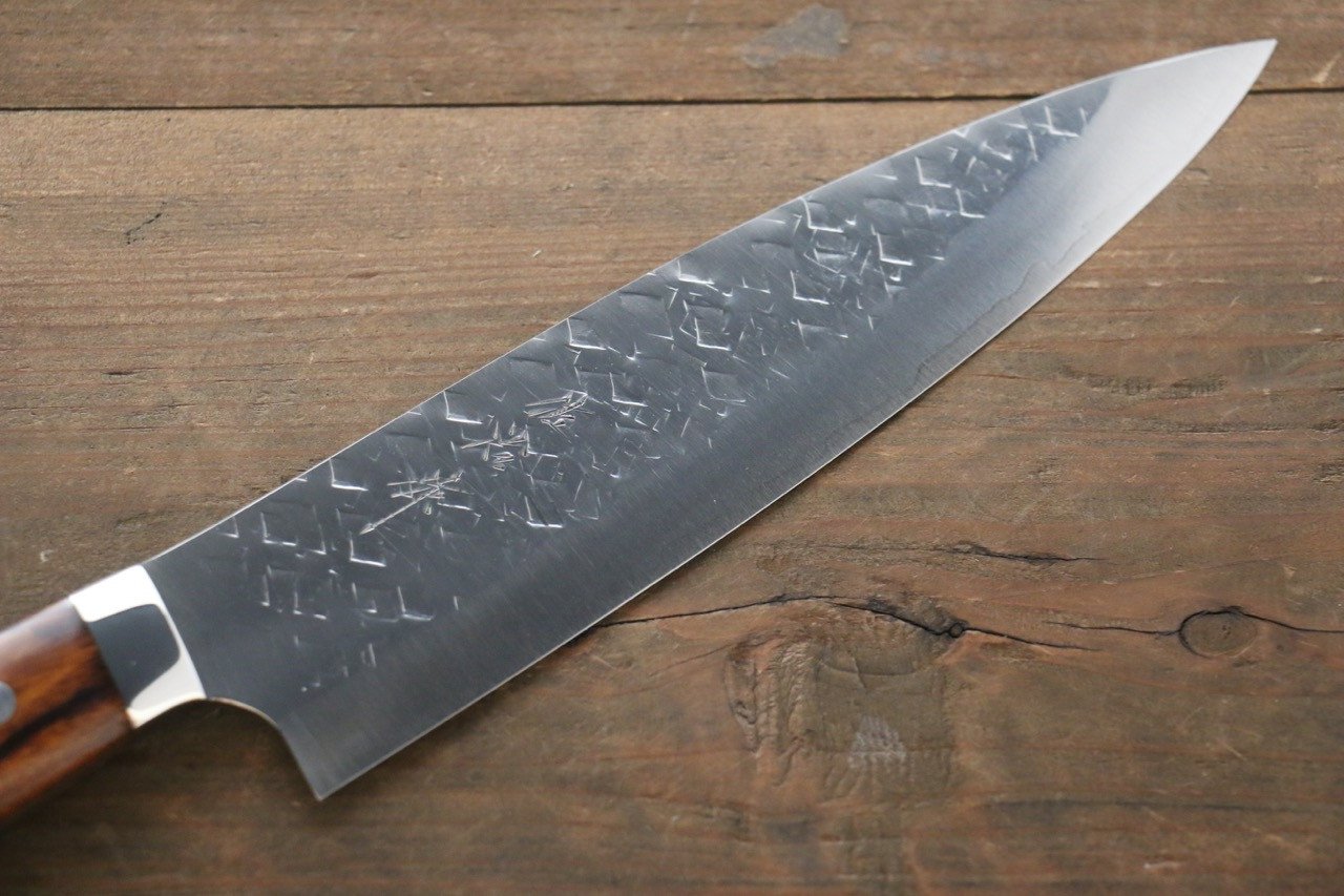 Takeshi Saji SRS13 Hammered Gyuto 210mm Ironwood Handle - Seisuke Knife