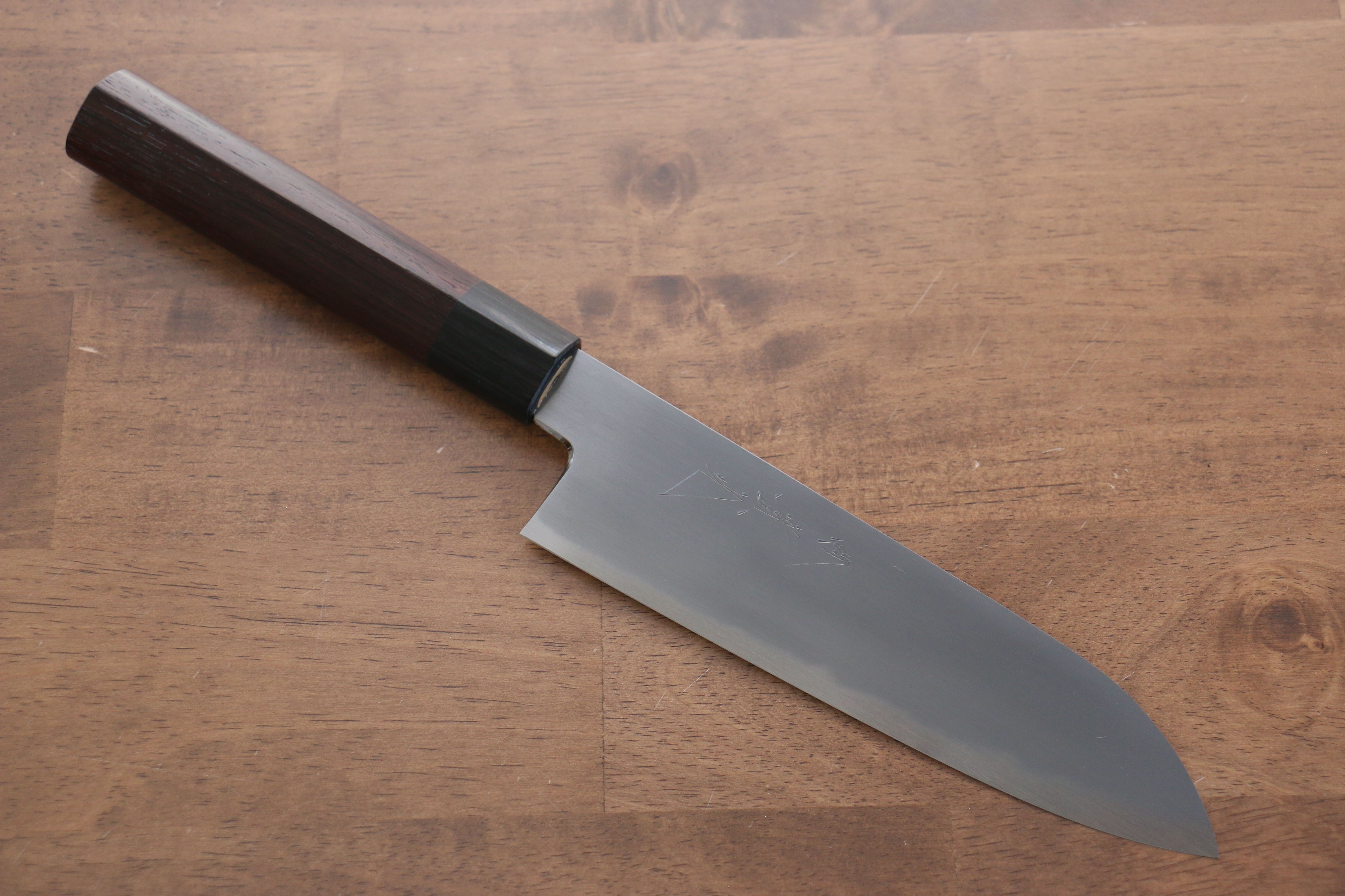 Jikko White Steel No.2 Santoku 180mm Shitan Handle - Seisuke Knife