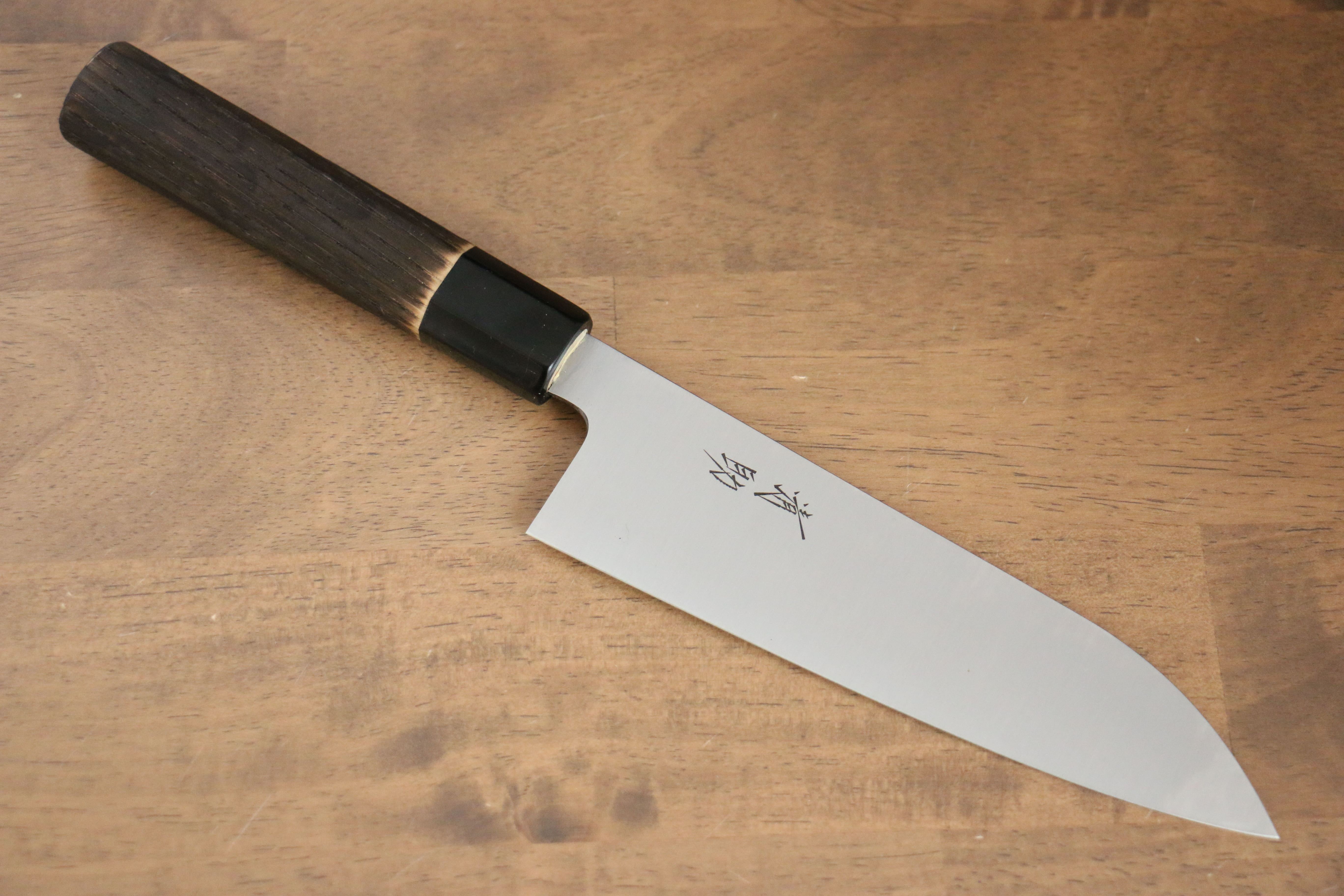 Seisuke Swedish Steel-stn Santoku 180mm Burnt Chestnut Handle - Seisuke Knife
