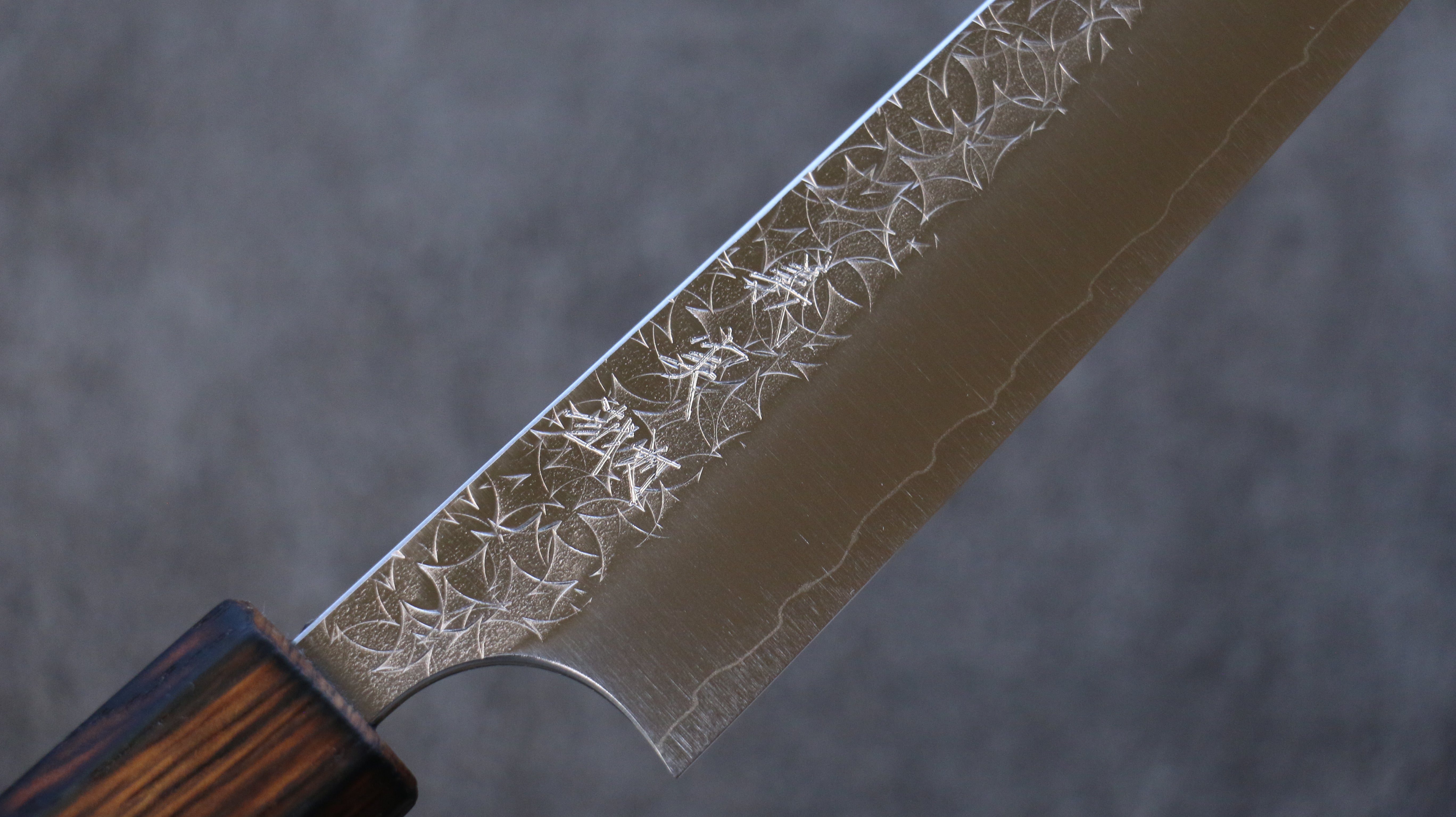 Yoshimi Kato Minamo SG2 Hammered Petty-Utility 150mm Burnt Oak Handle - Seisuke Knife
