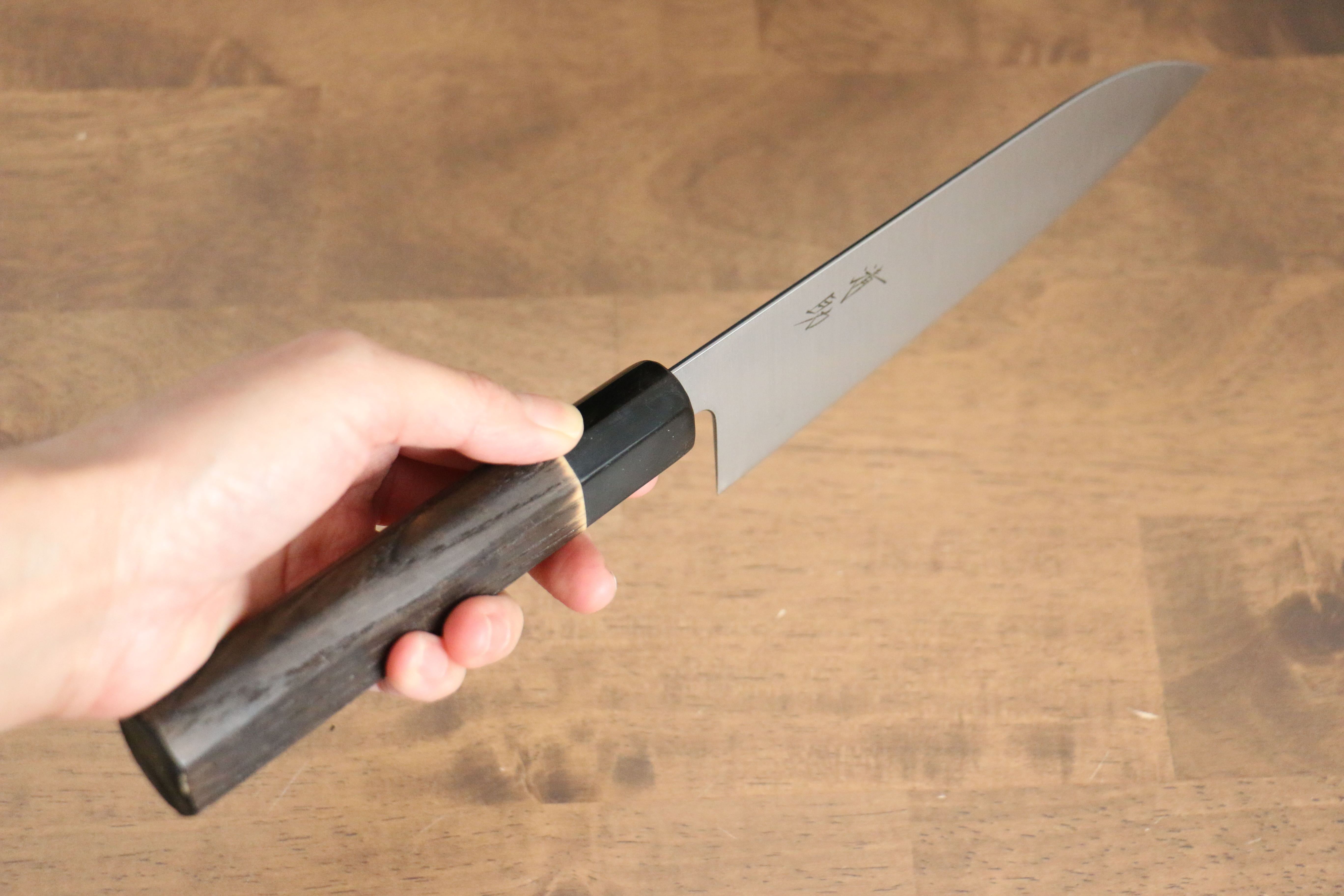 Seisuke Swedish Steel-stn Santoku 180mm Burnt Chestnut Handle - Seisuke Knife