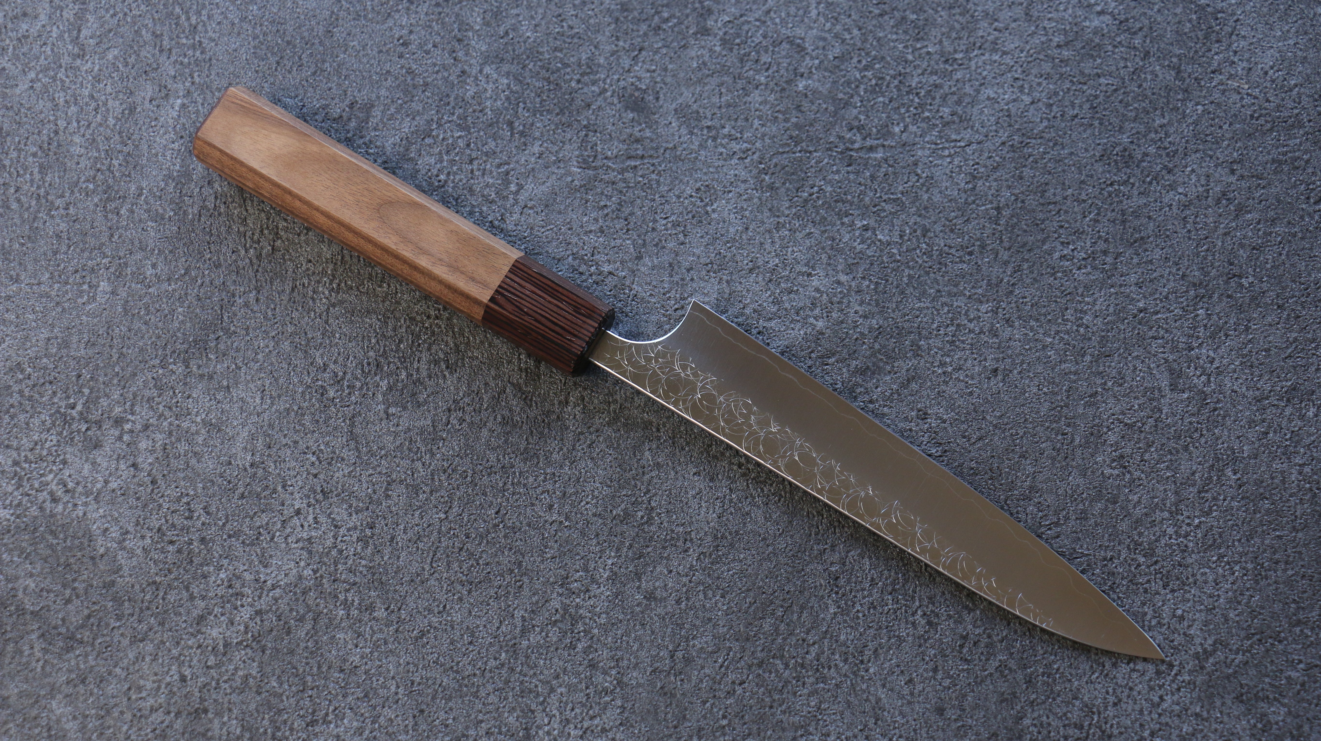 Yoshimi Kato Minamo SG2 Hammered Petty-Utility 150mm Walnut Handle - Seisuke Knife
