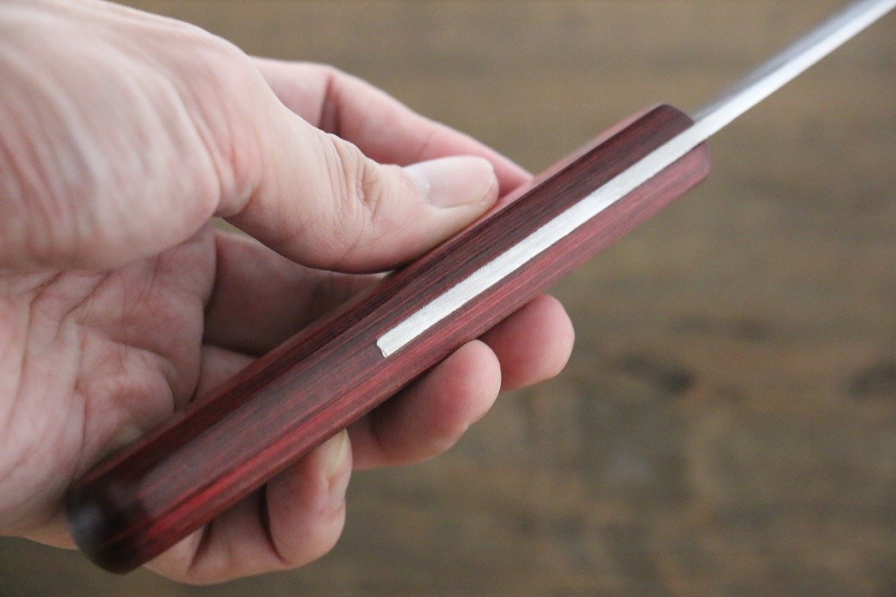 Shigeki Tanaka VG10 17 Layer Damascus Santoku 165mm Red Pakka wood Handle - Seisuke Knife