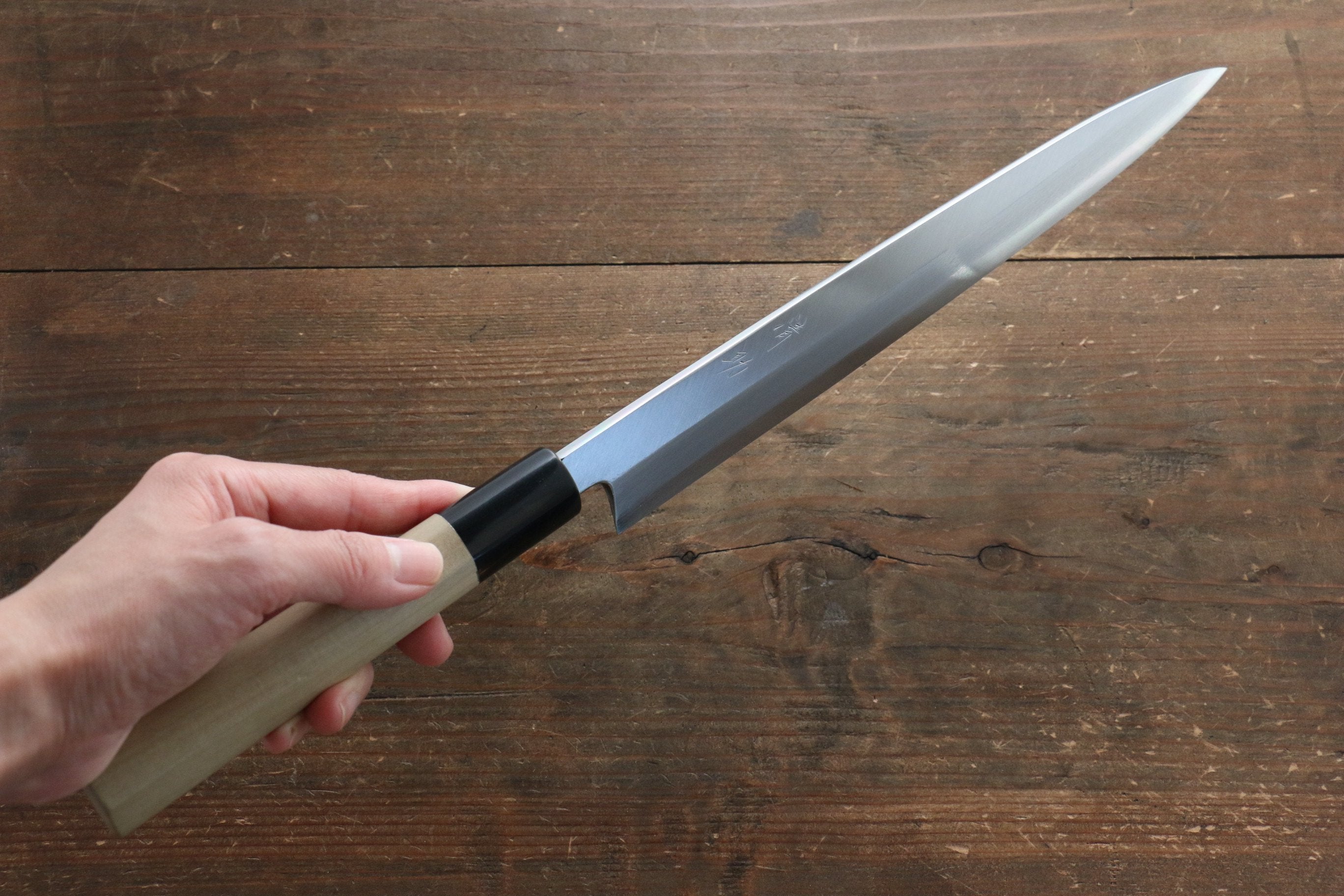 Seisuke Molybdenum Kasumitogi Yanagiba Magnolia Handle - Seisuke Knife