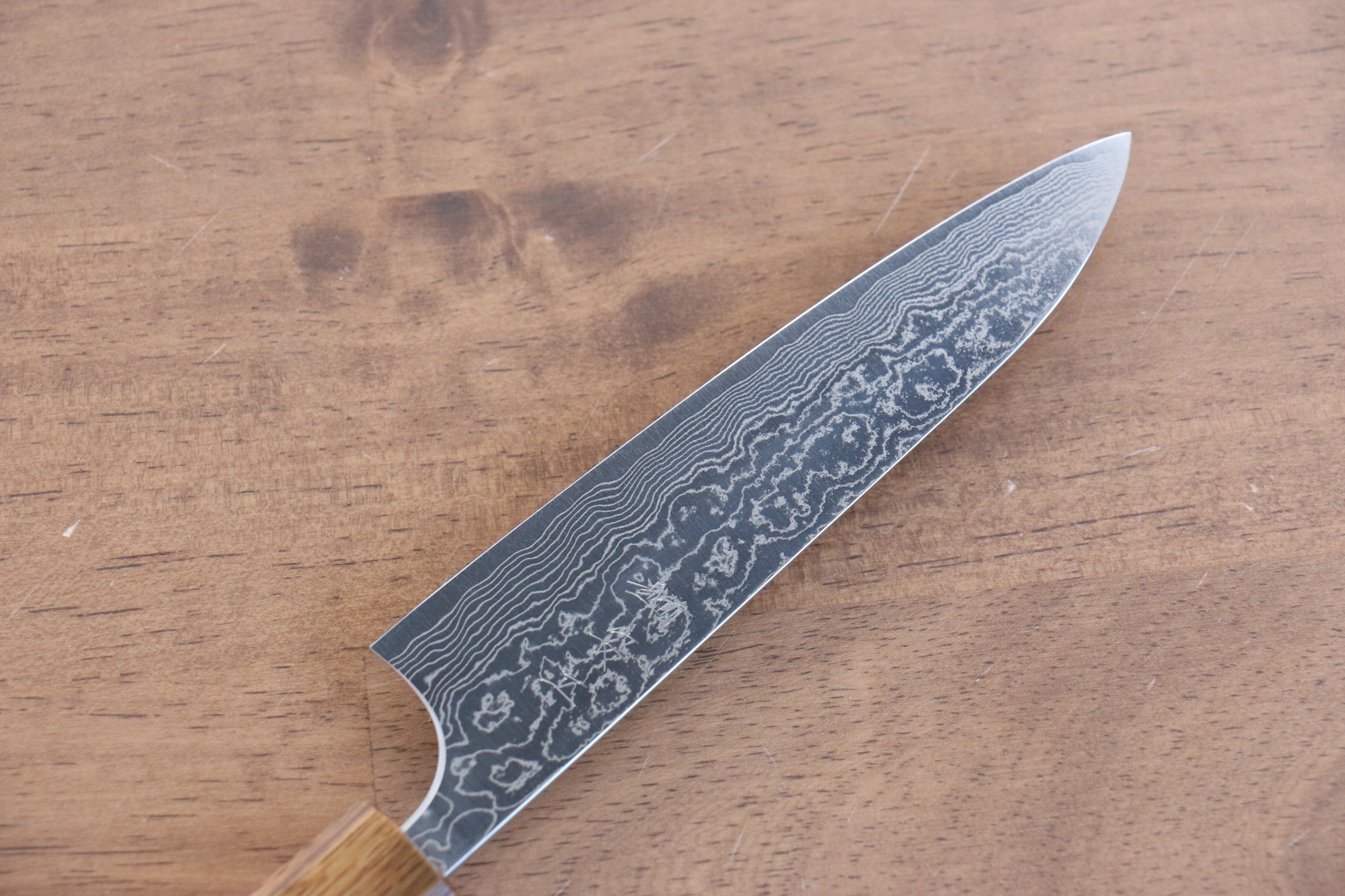 Anryu VG10 Migaki Damascus Petty-Utility 130mm Burnt Oak Handle - Seisuke Knife