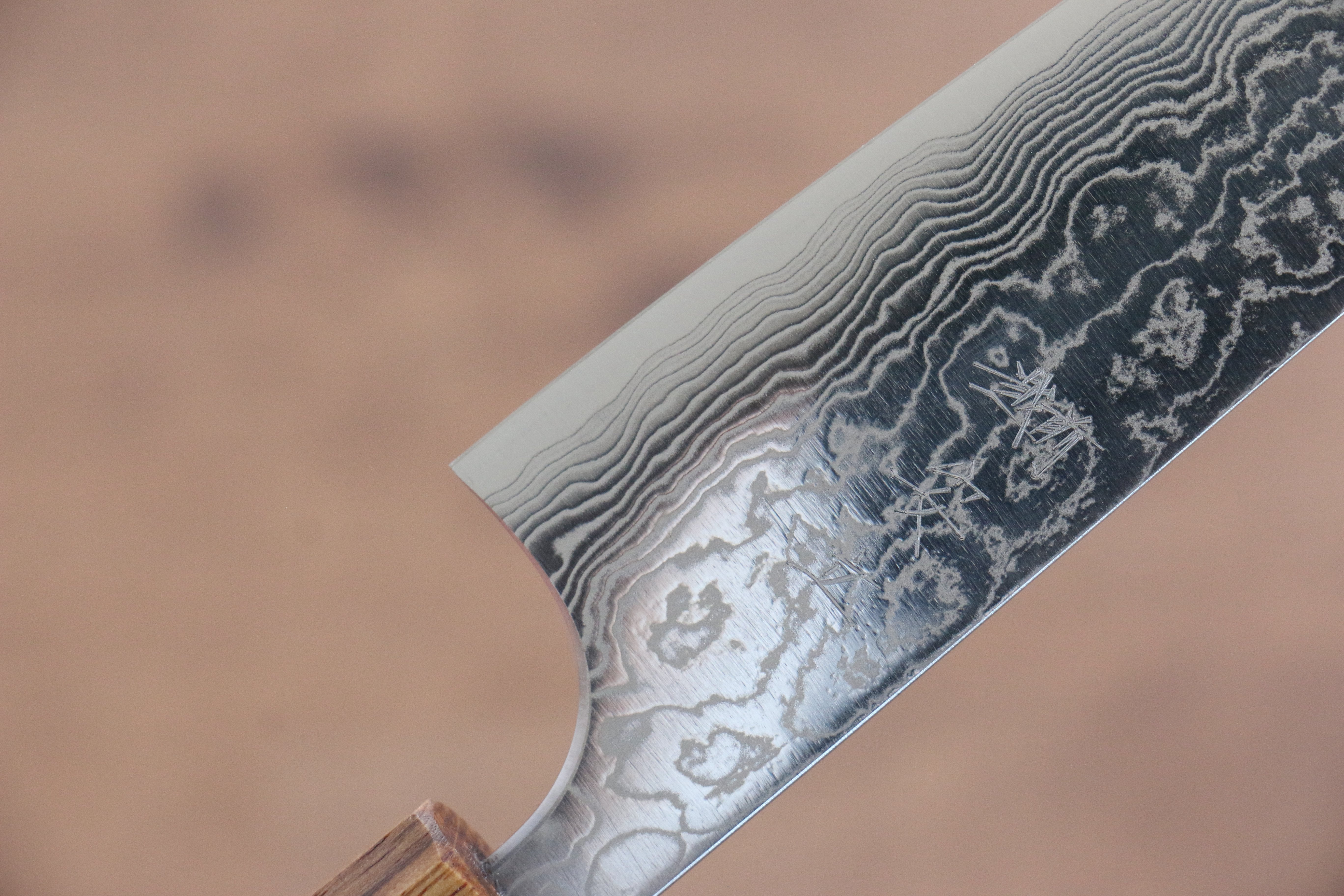 Anryu VG10 Migaki Damascus Petty-Utility 130mm Burnt Oak Handle - Seisuke Knife