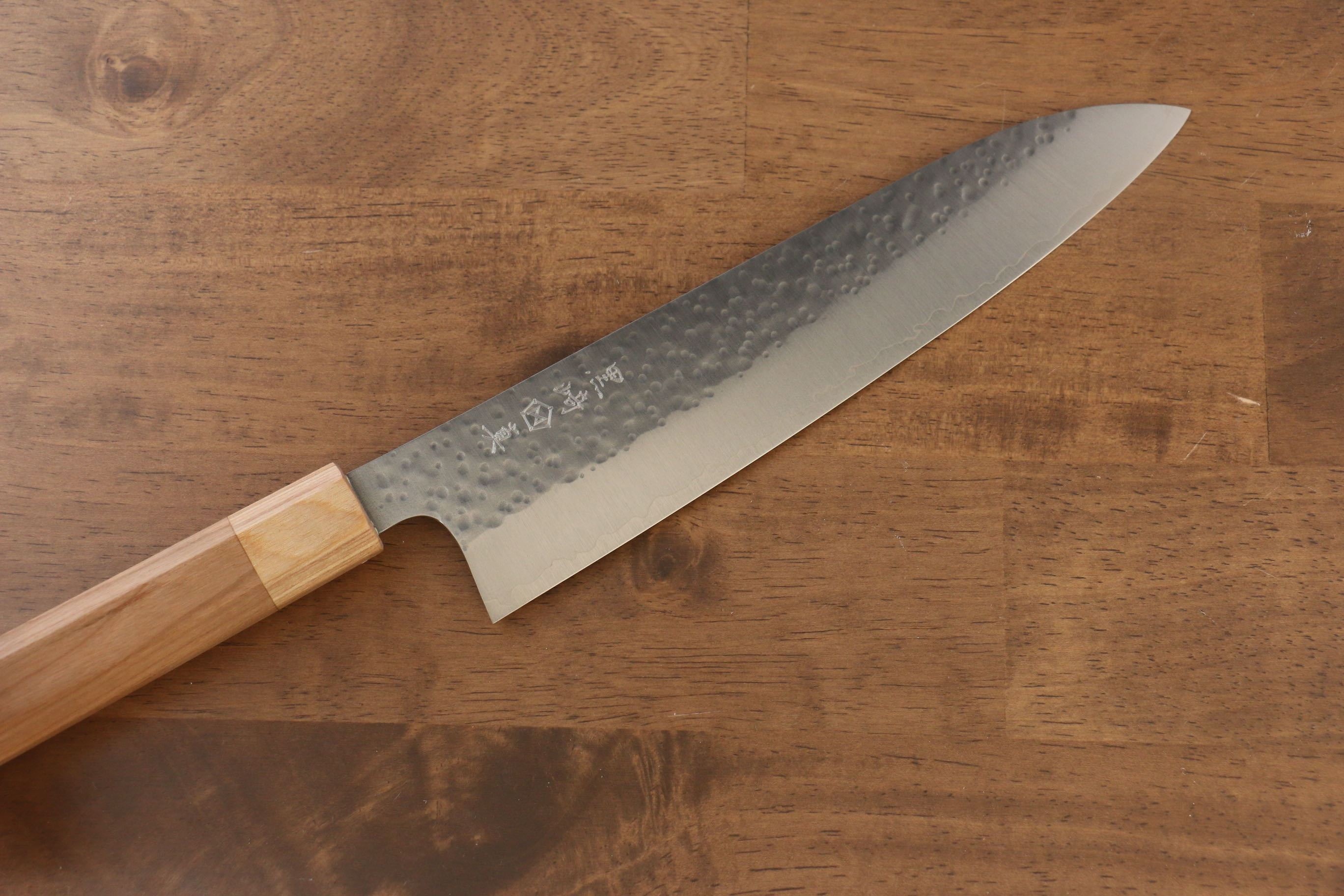 Makoto Kurosaki SG2 Hammered(Maru) Gyuto 210mm Cherry Wood Handle - Seisuke Knife