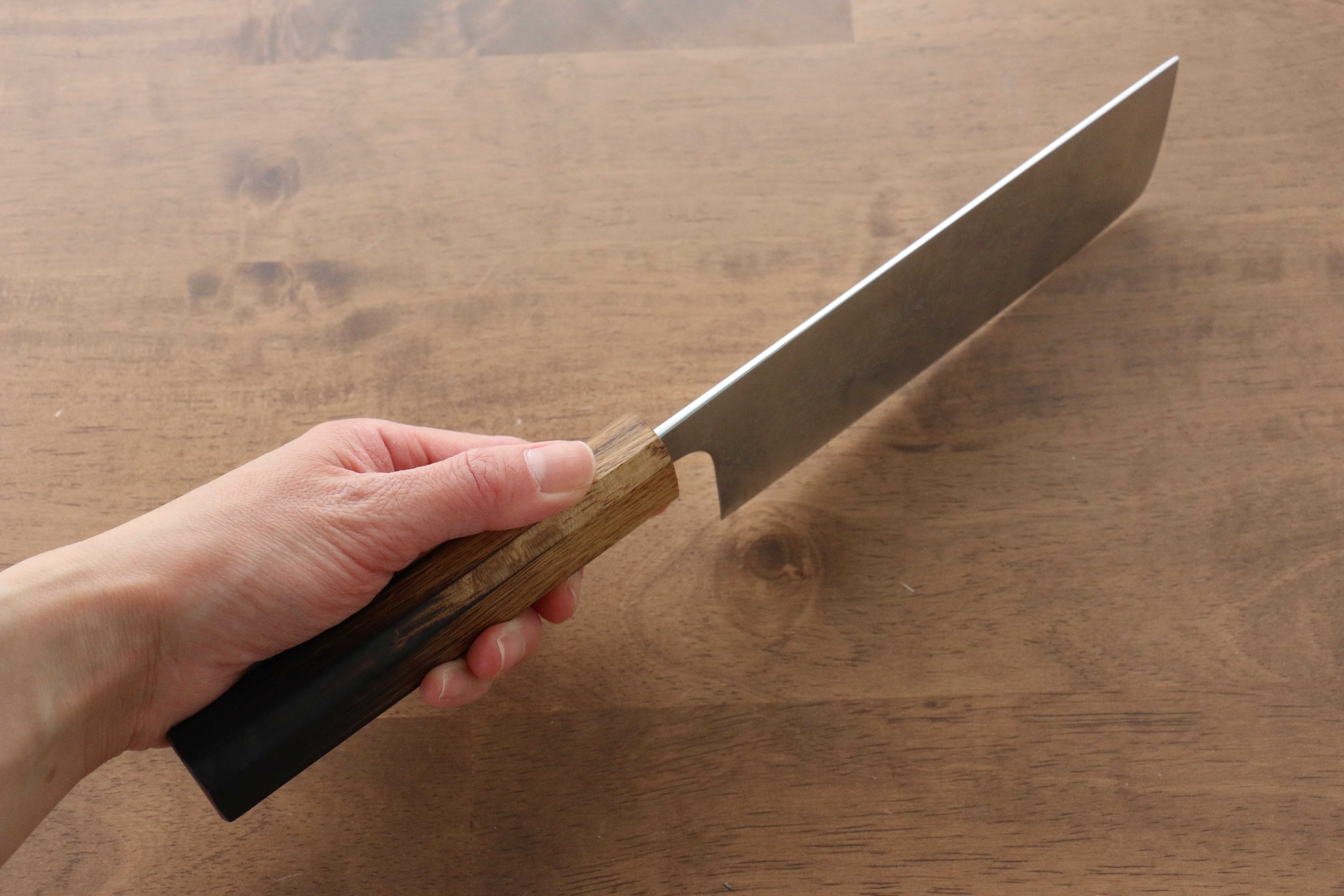 Anryu VG10 Migaki Finished Damascus Nakiri 165mm Burnt Oak Handle - Seisuke Knife