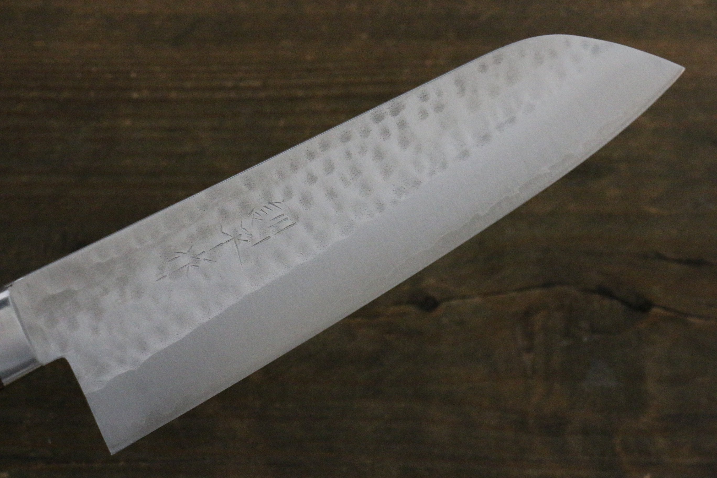 Kunihira VG1 Hammered Santoku 170mm Mahogany Handle - Seisuke Knife