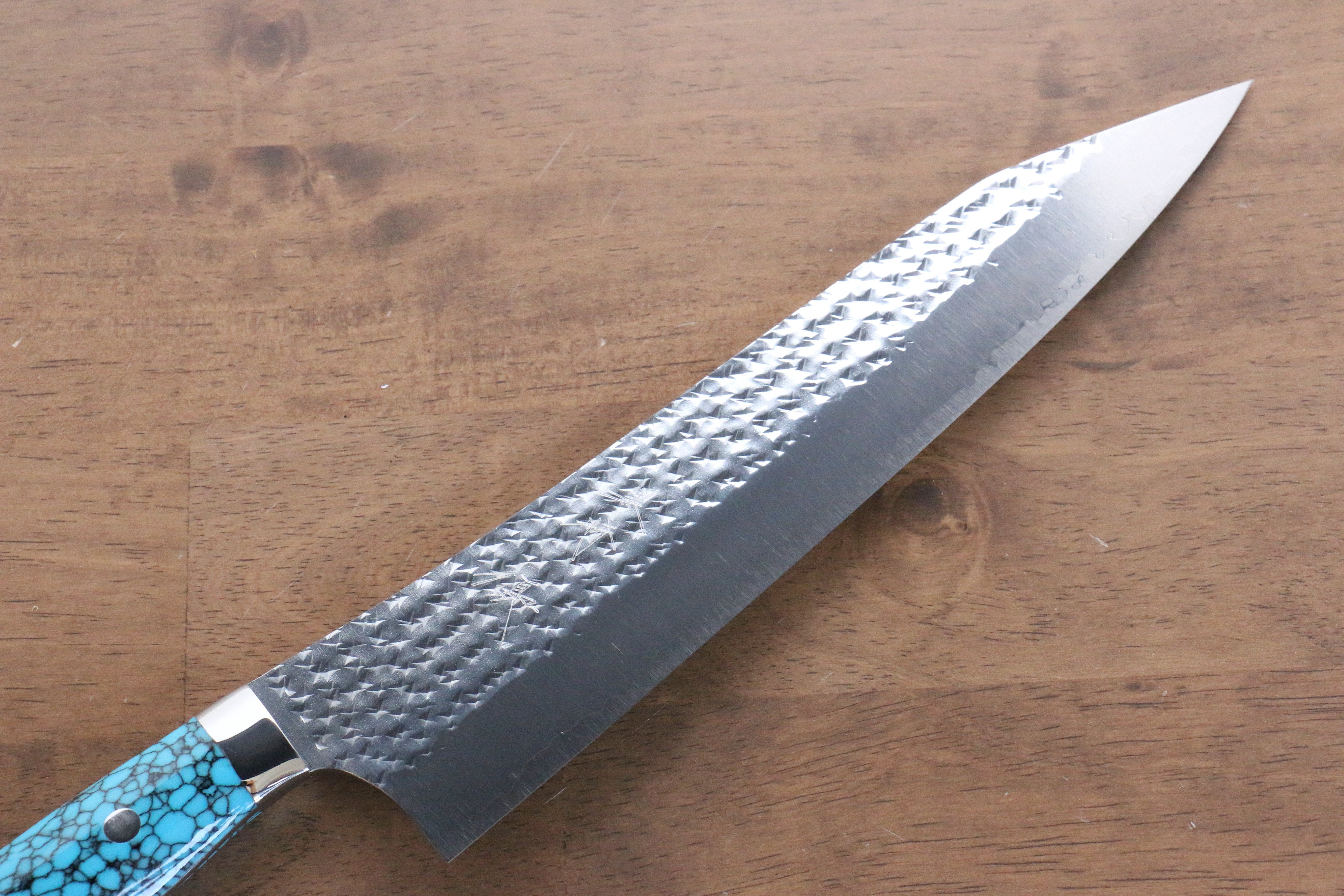 Yu Kurosaki Senko SG2 Hammered Gyuto 240mm Turquoise Handle - Seisuke Knife