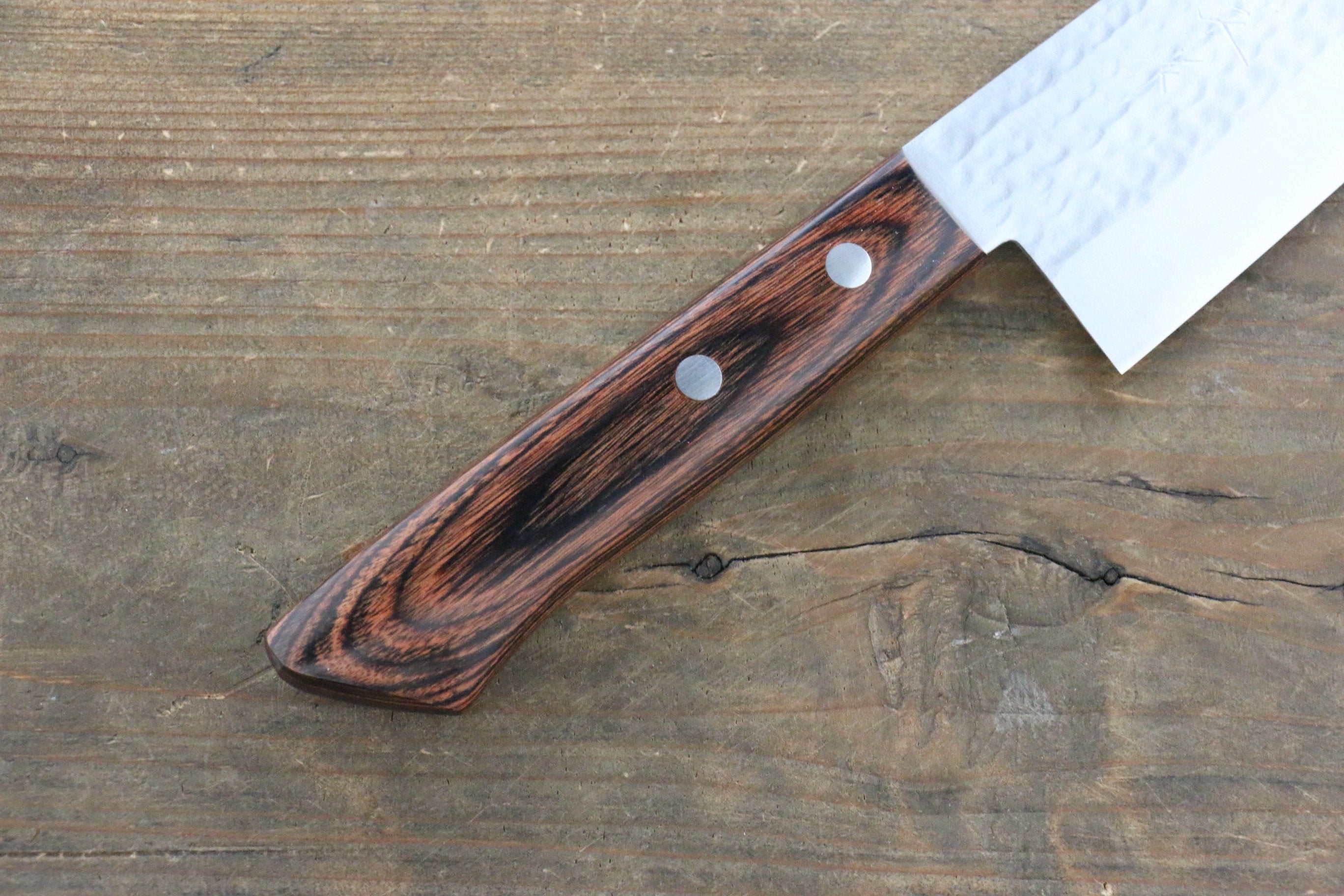 Kunihira VG1 Hammered Santoku 170mm Mahogany Handle - Seisuke Knife