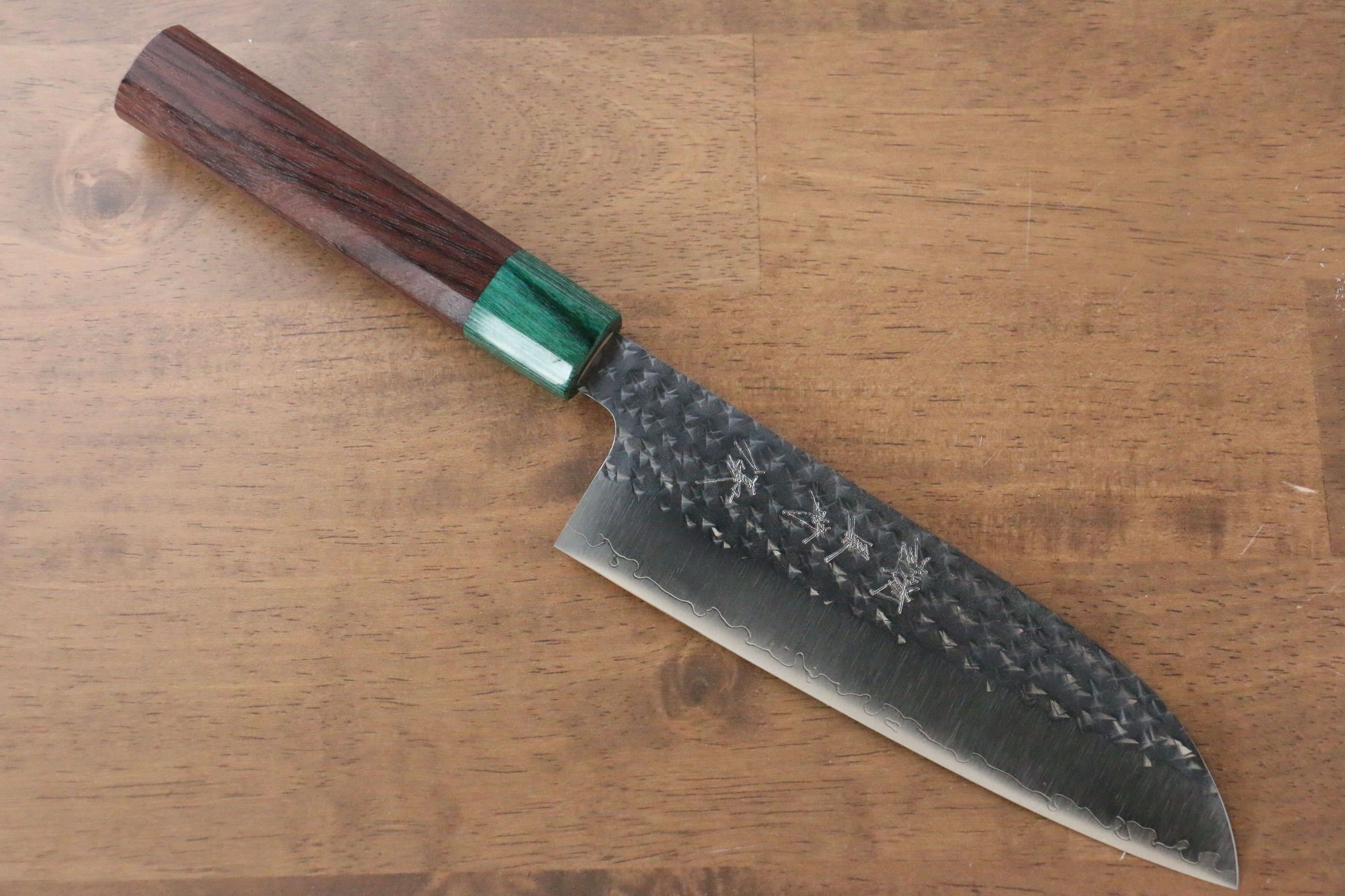 Yu Kurosaki Senko SG2 Hammered Santoku 165mm Shitan Handle - Seisuke Knife
