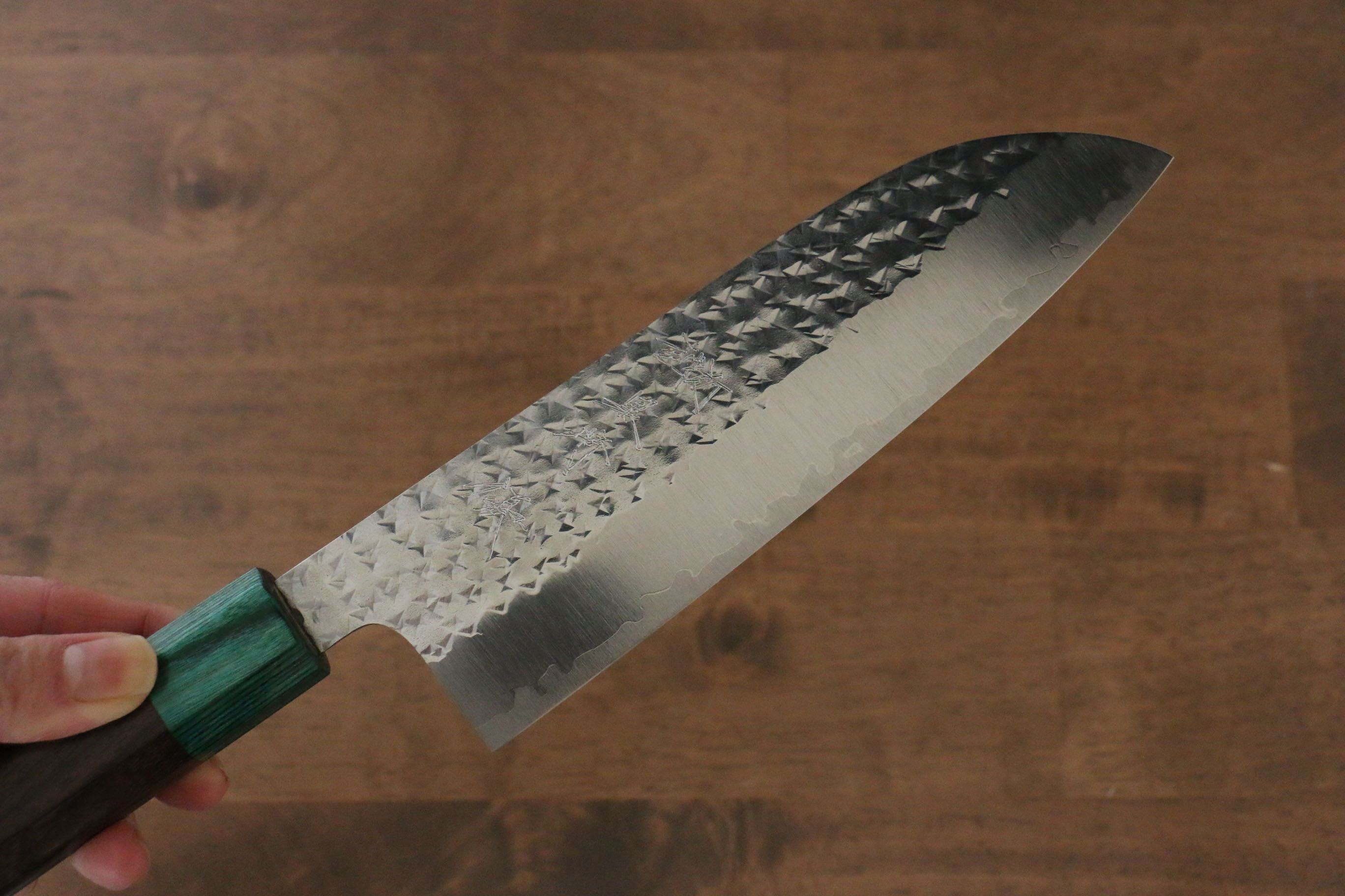 Yu Kurosaki Senko SG2 Hammered Santoku 165mm Shitan Handle - Seisuke Knife