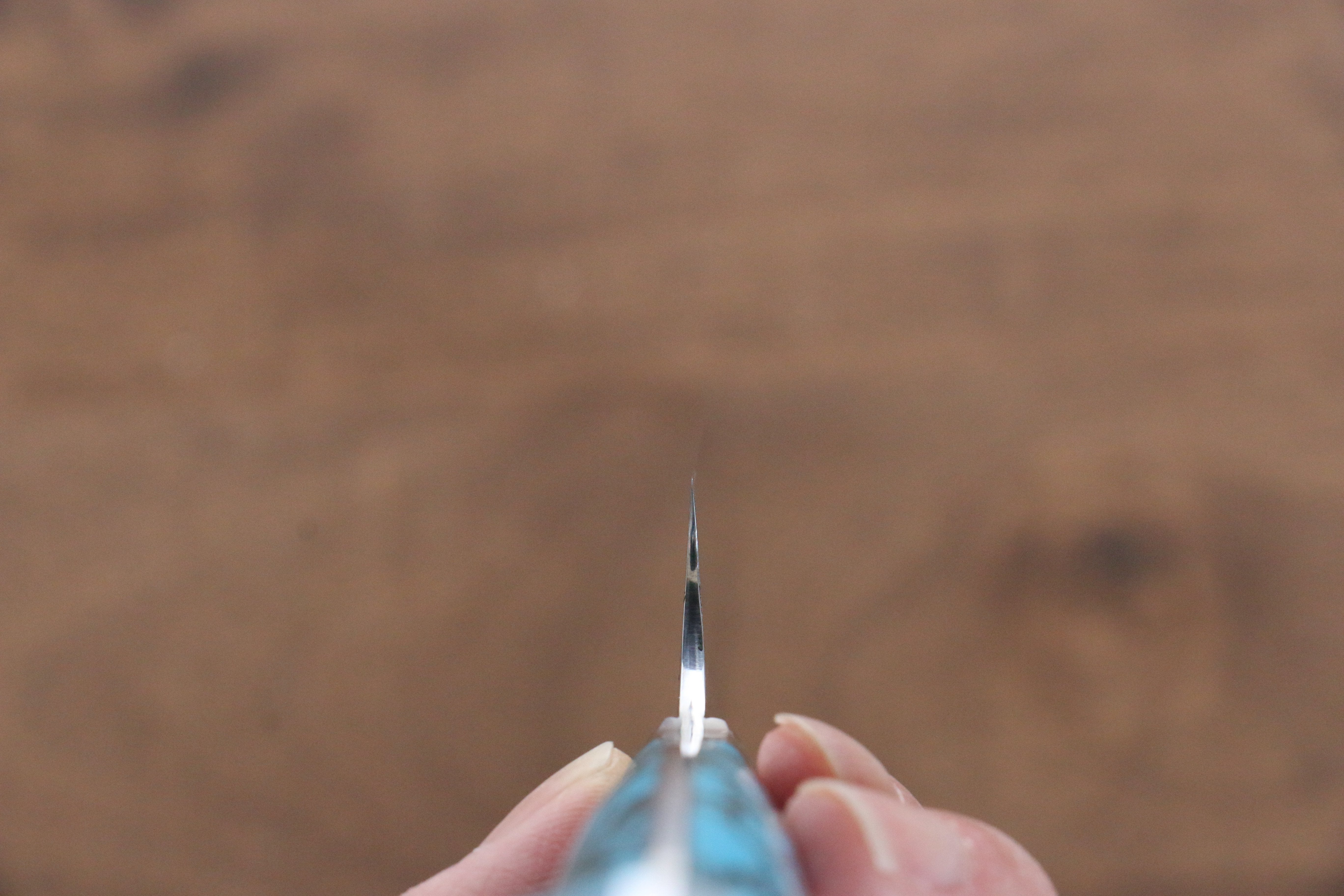 Yu Kurosaki Senko SG2 Hammered Sujihiki 240mm Turquoise Handle - Seisuke Knife