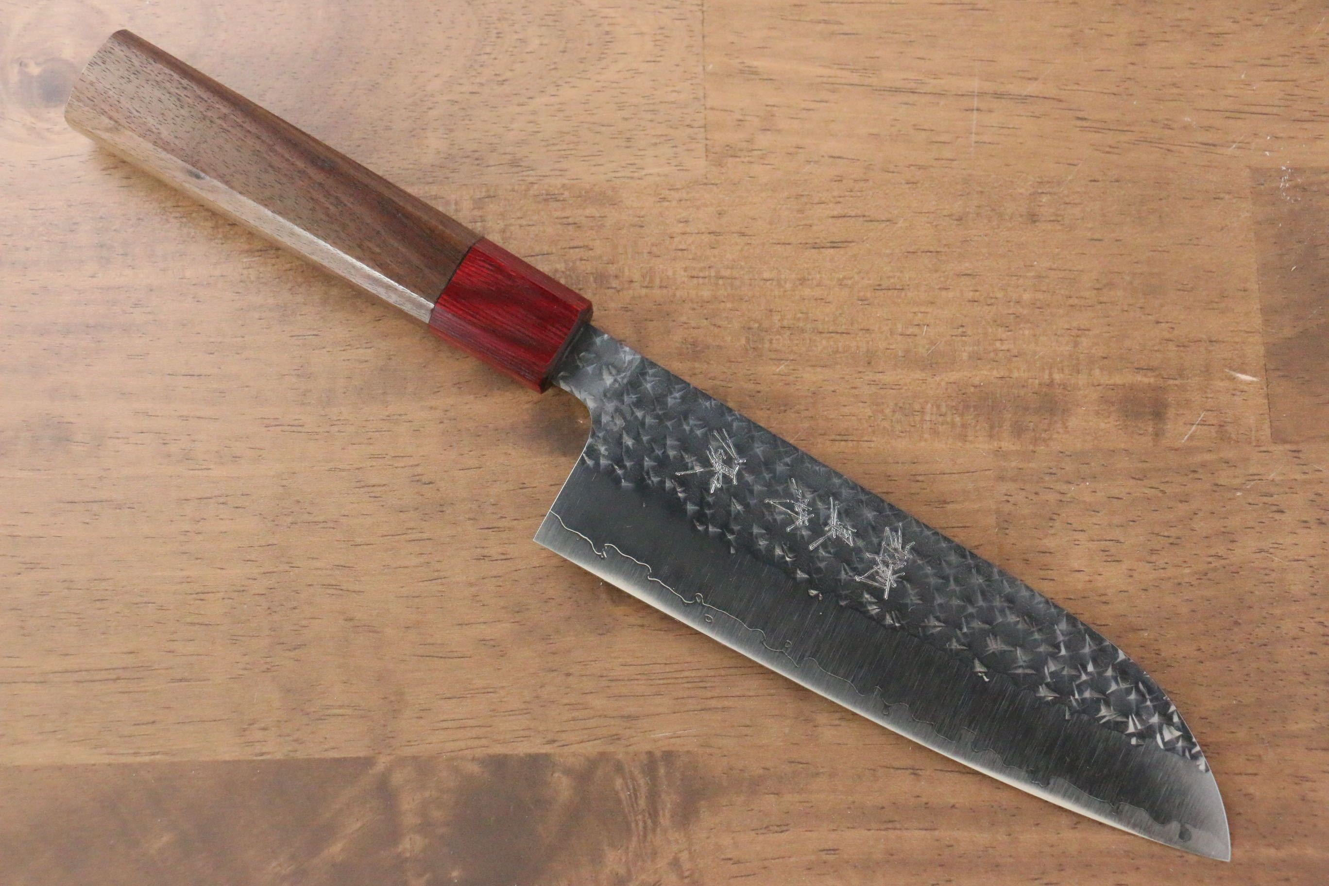 Yu Kurosaki Senko SG2 Hammered Santoku 165mm Shitan Handle - Seisuke Knife