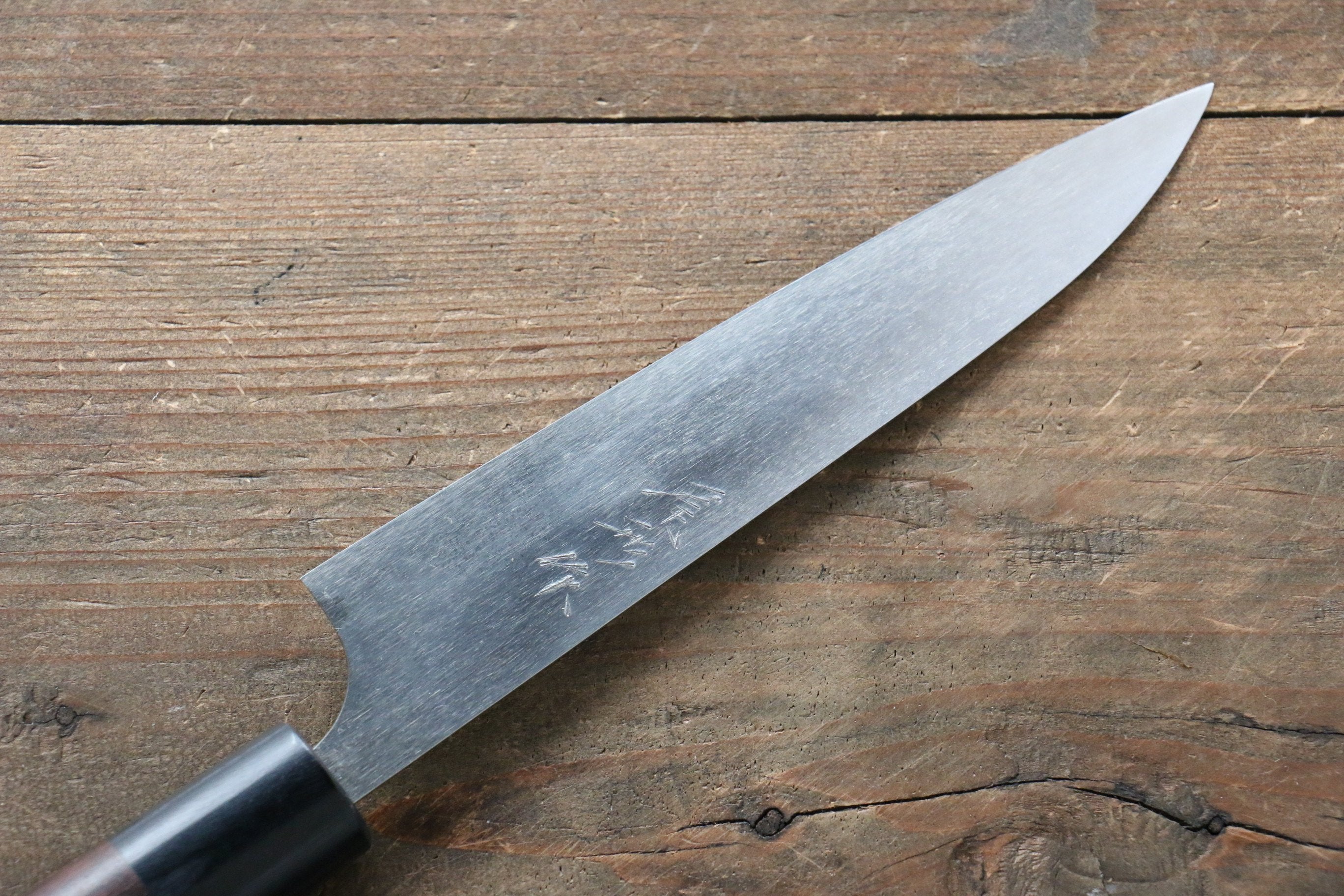 Shungo Ogata Silver Steel No.3 Damascus Petty-Utility 150mm Shitan Handle - Seisuke Knife
