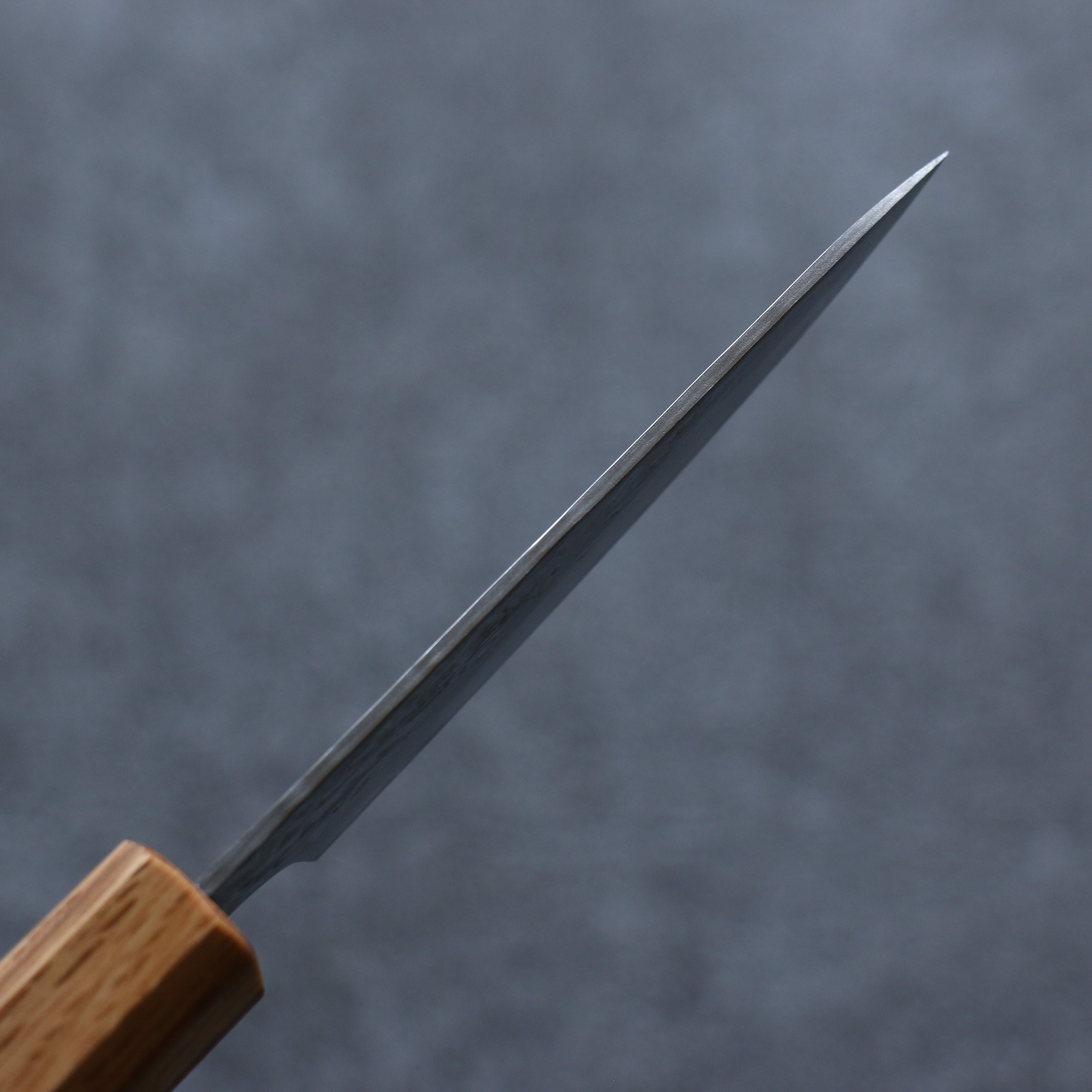 Seisuke Tsukikage AUS10 Migaki Hammered Damascus Petty-Utility 80mm Oak Handle - Seisuke Knife