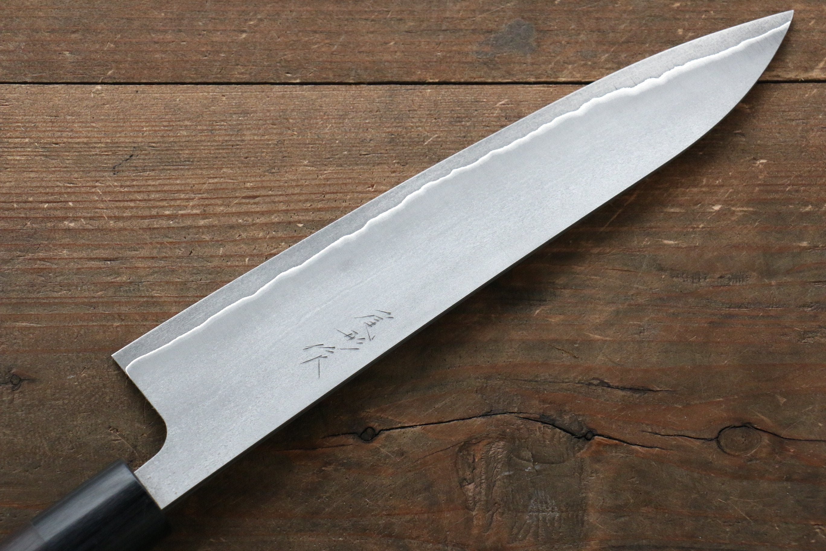 Shungo Ogata Silver Steel No.3 Damascus Black Finished Gyuto 210mm Shitan Handle - Seisuke Knife