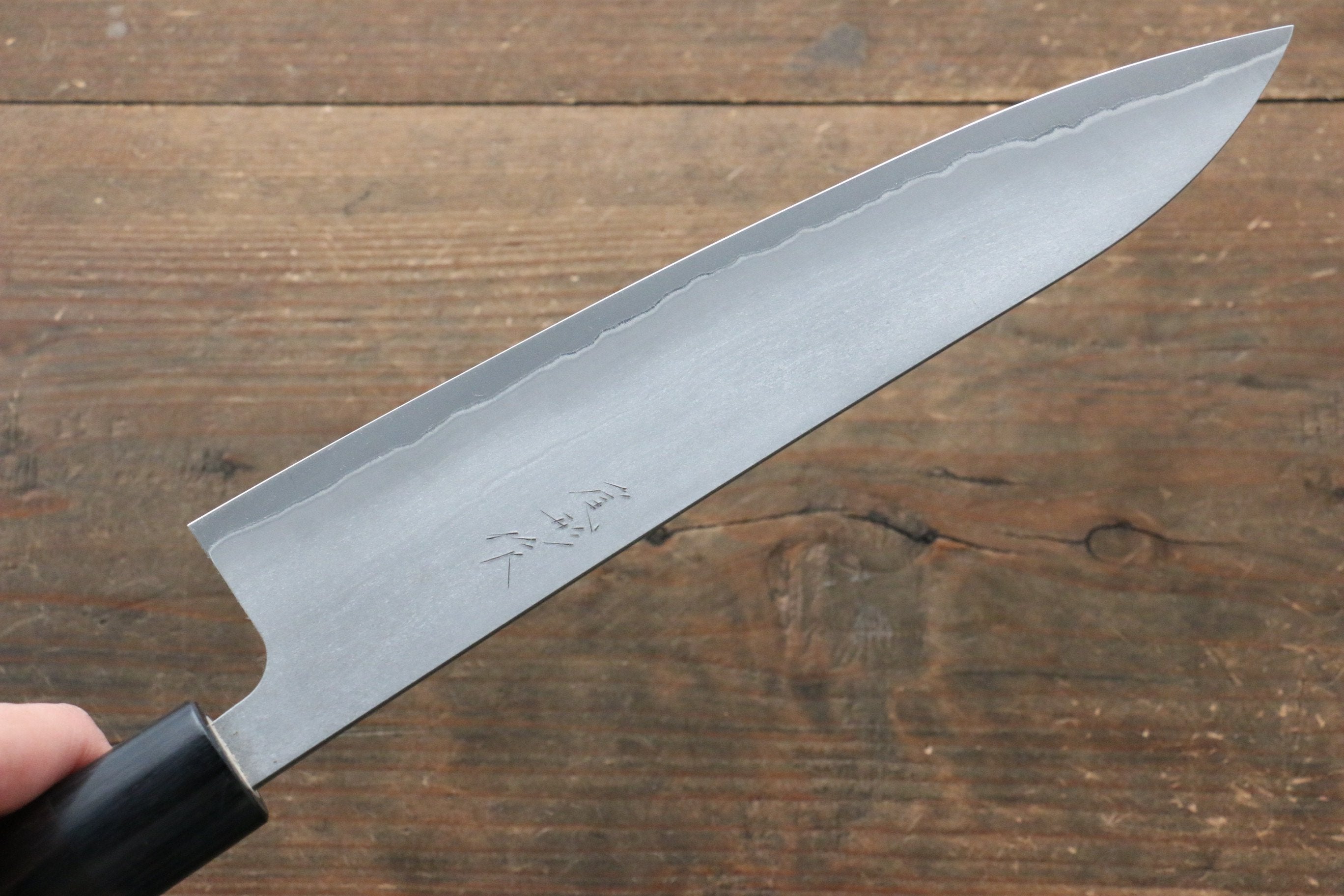 Shungo Ogata Silver Steel No.3 Damascus Black Finished Gyuto 210mm Shitan Handle - Seisuke Knife