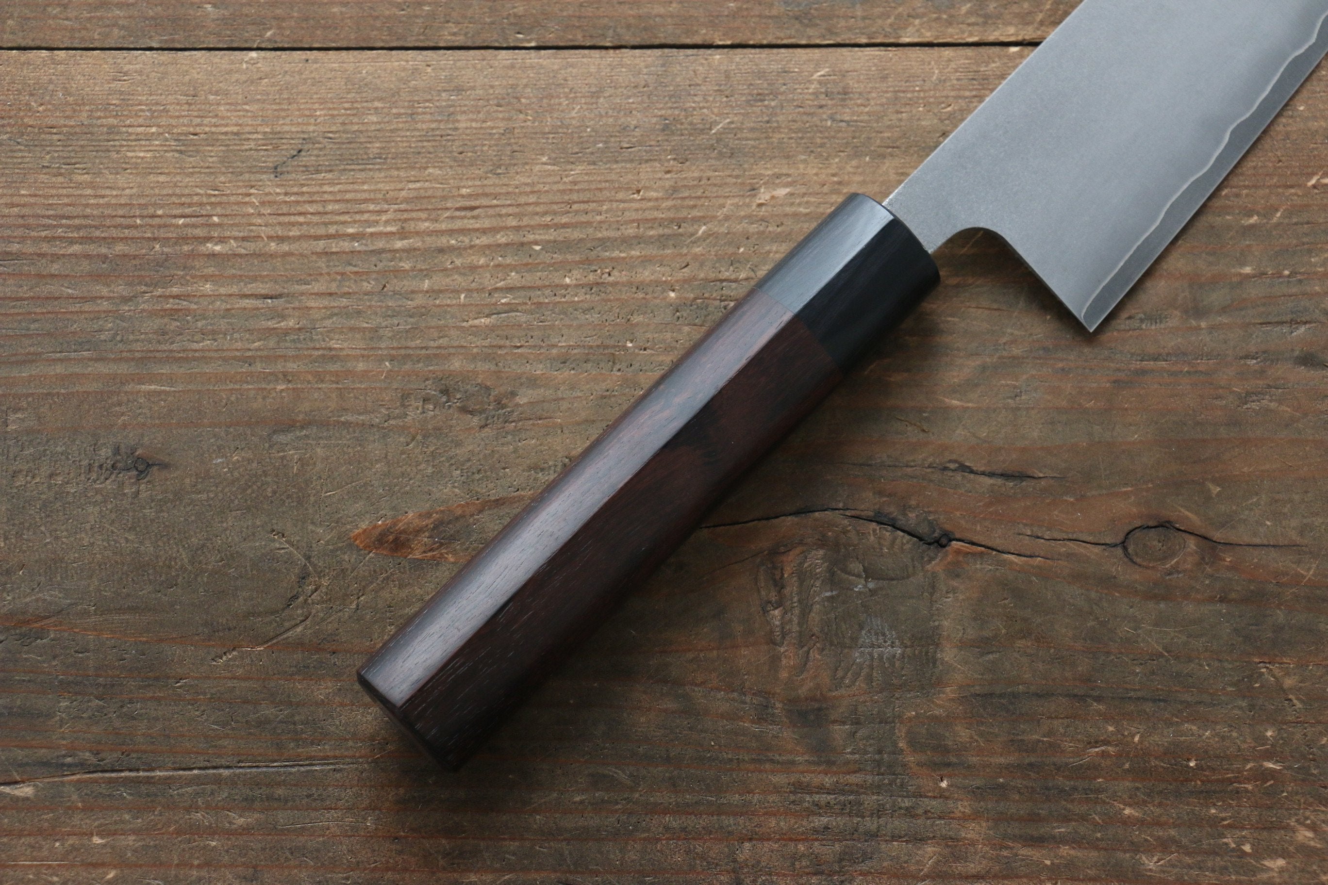 Shungo Ogata Silver Steel No.3 Damascus Black Finished Gyuto 210mm Shitan Handle - Seisuke Knife