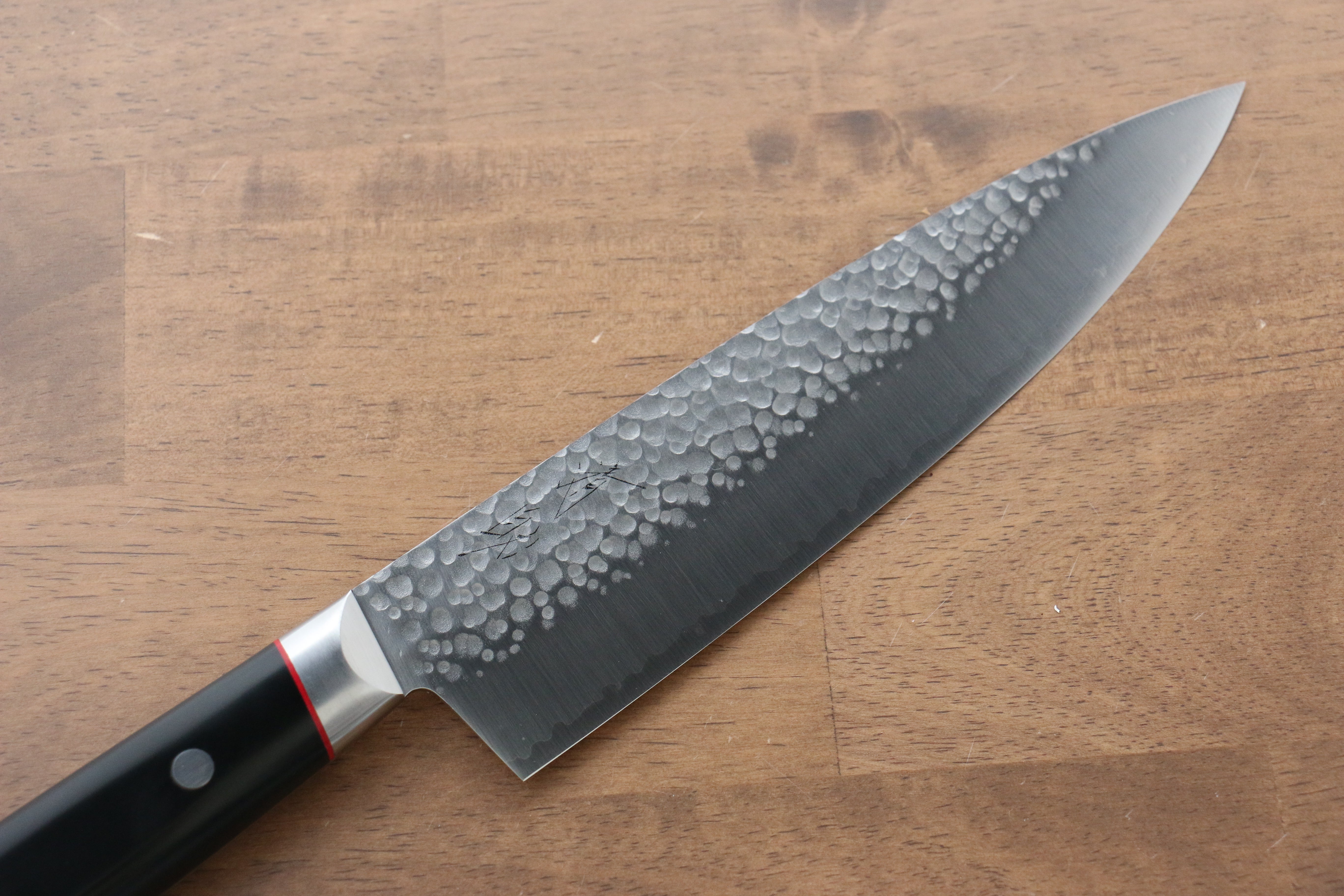 Seisuke PRO-J VG10 Hammered Gyuto 200mm Black Micarta Handle - Seisuke Knife