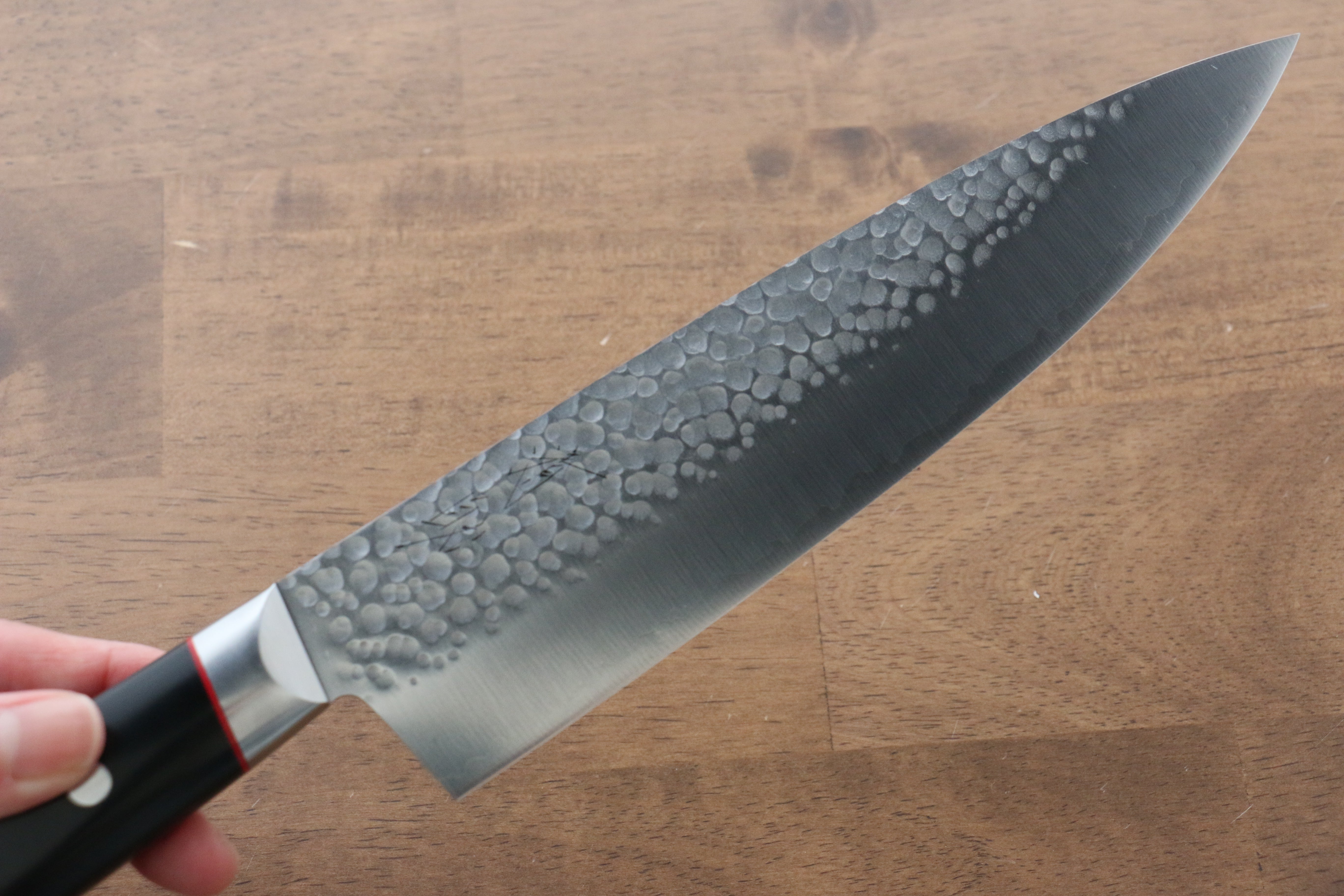 Seisuke PRO-J VG10 Hammered Gyuto 200mm Black Micarta Handle - Seisuke Knife