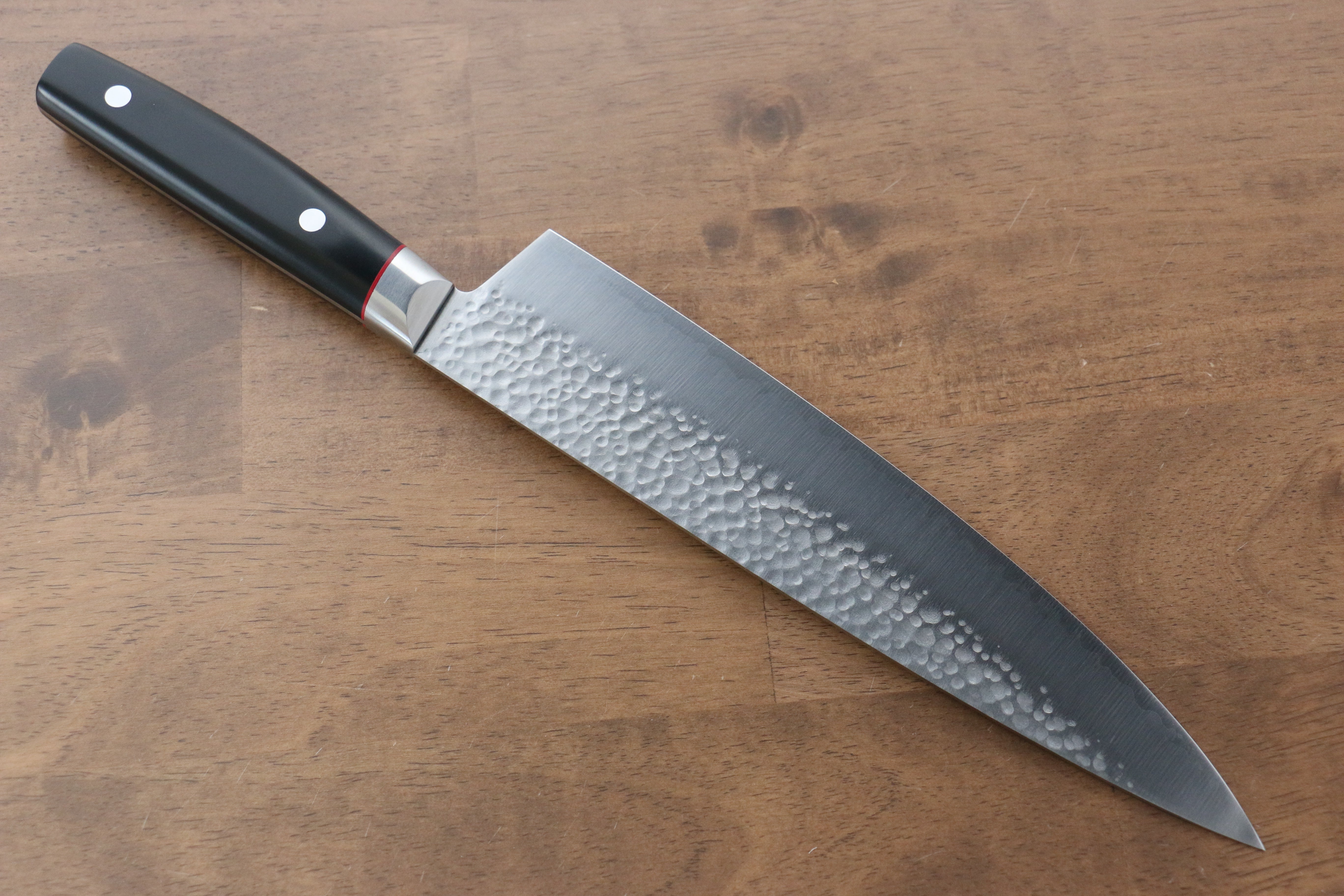 Seisuke PRO-J VG10 Hammered Gyuto 230mm Black Micarta Handle - Seisuke Knife