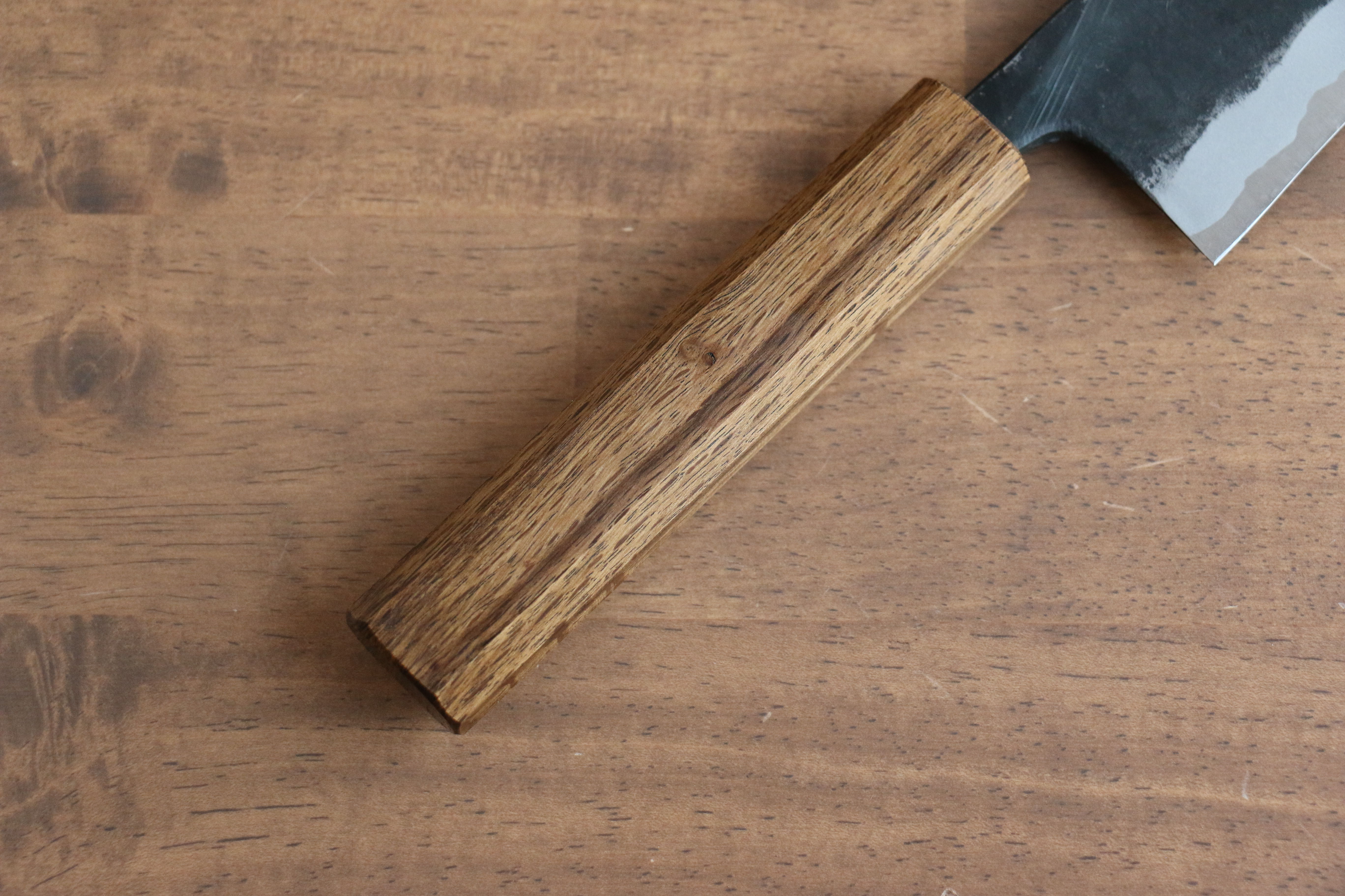 Kyohei Shindo Blue Steel Black Finished Santoku 170mm Live oak Lacquered Handle - Seisuke Knife