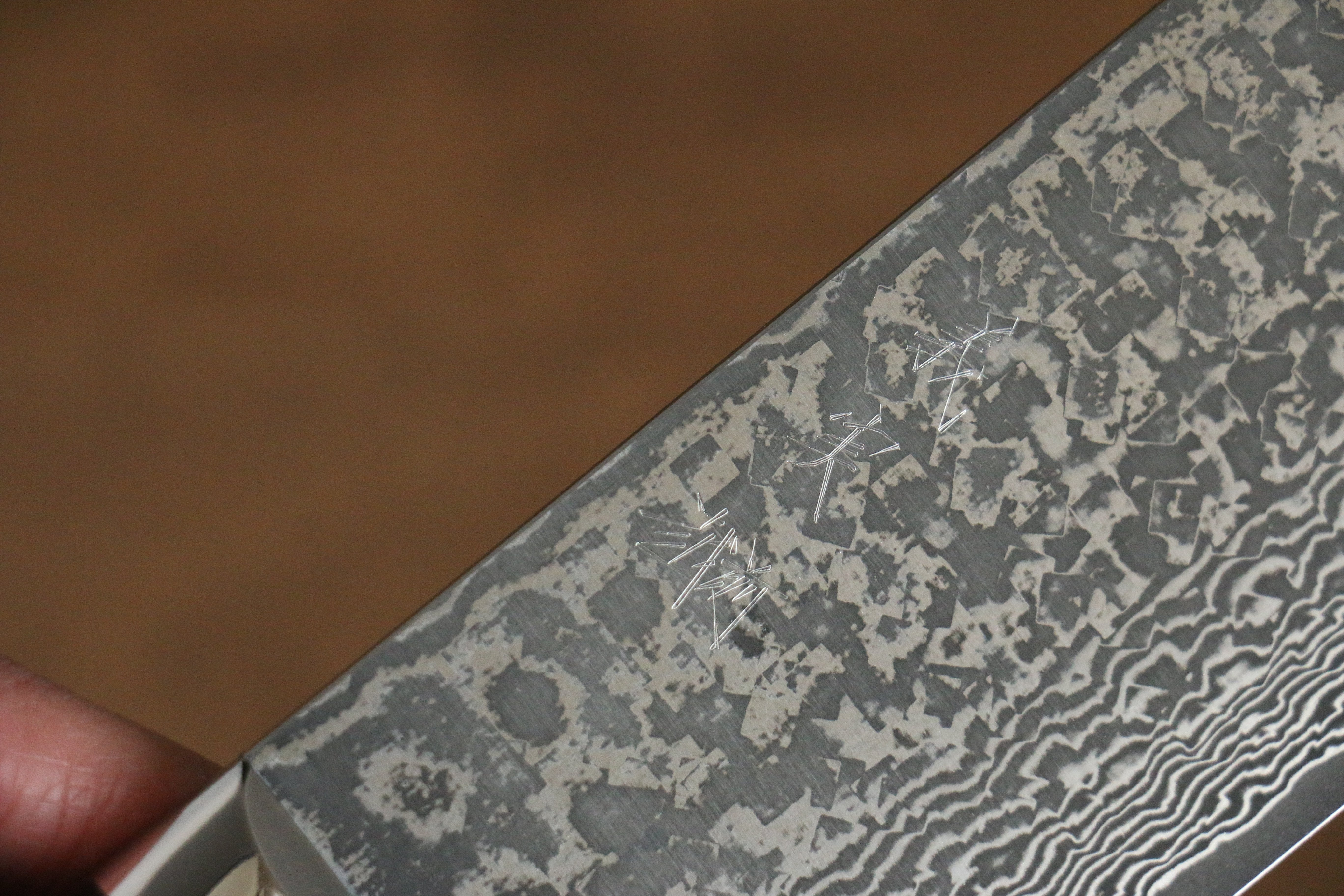 Yoshimi Kato VG10 Damascus Nakiri 165mm with Red Pakkawood Handle - Seisuke Knife
