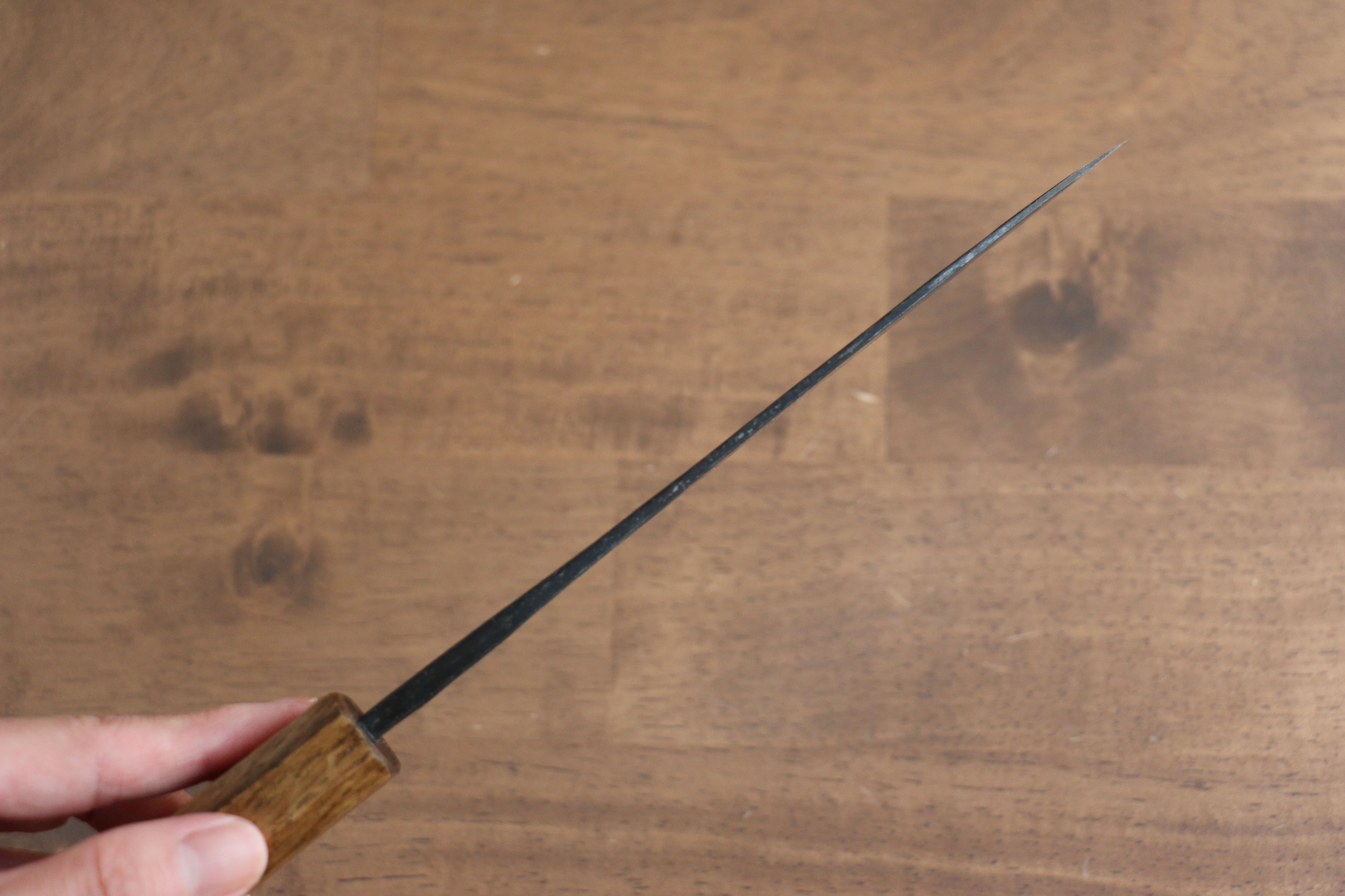 Kyohei Shindo Blue Steel Black Finished Santoku 170mm Live oak Lacquered Handle - Seisuke Knife