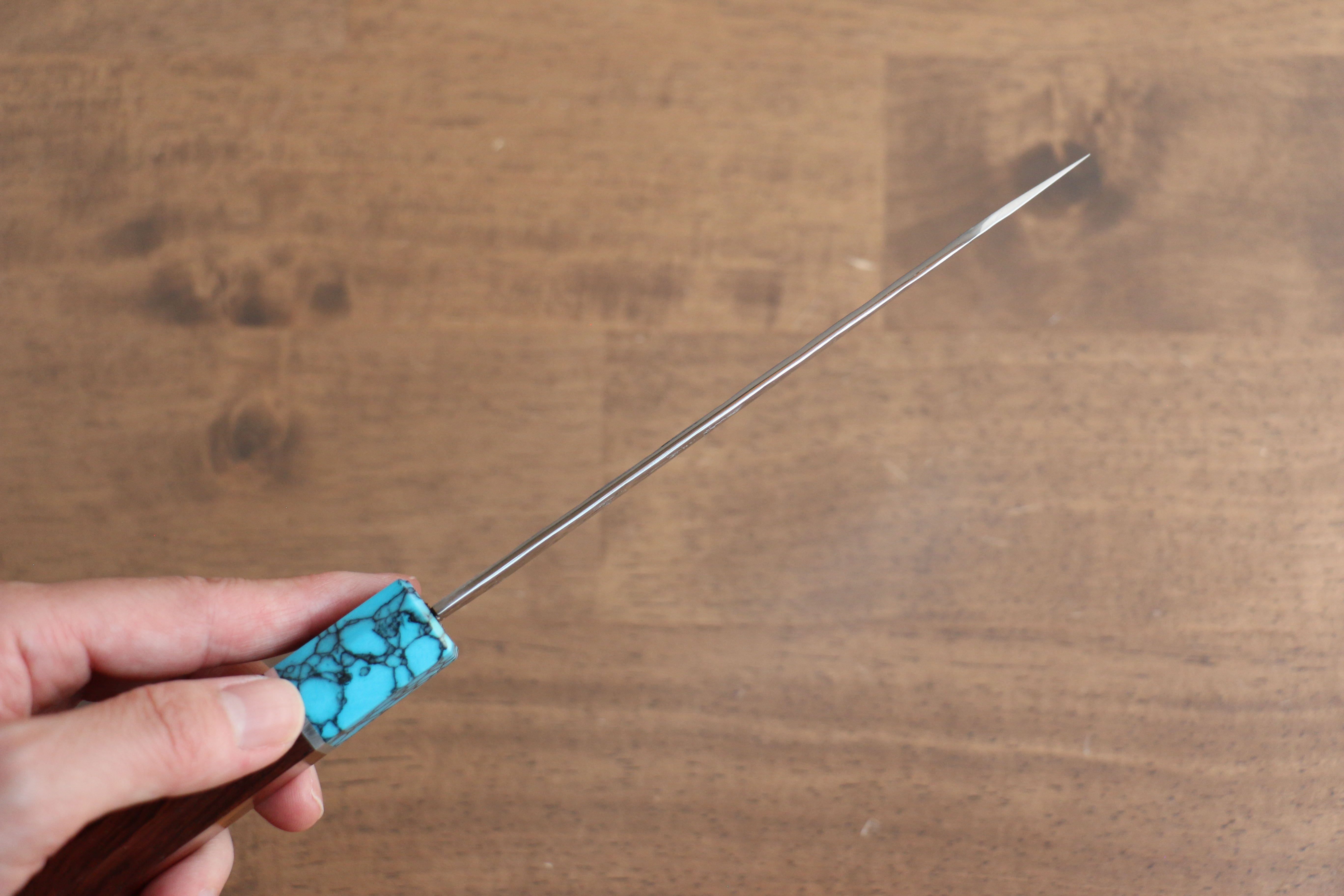 Yu Kurosaki Senko Ei SG2 Hammered Petty-Utility 130mm Rosewood (Ferrule: Blue Turquoise) Handle - Seisuke Knife