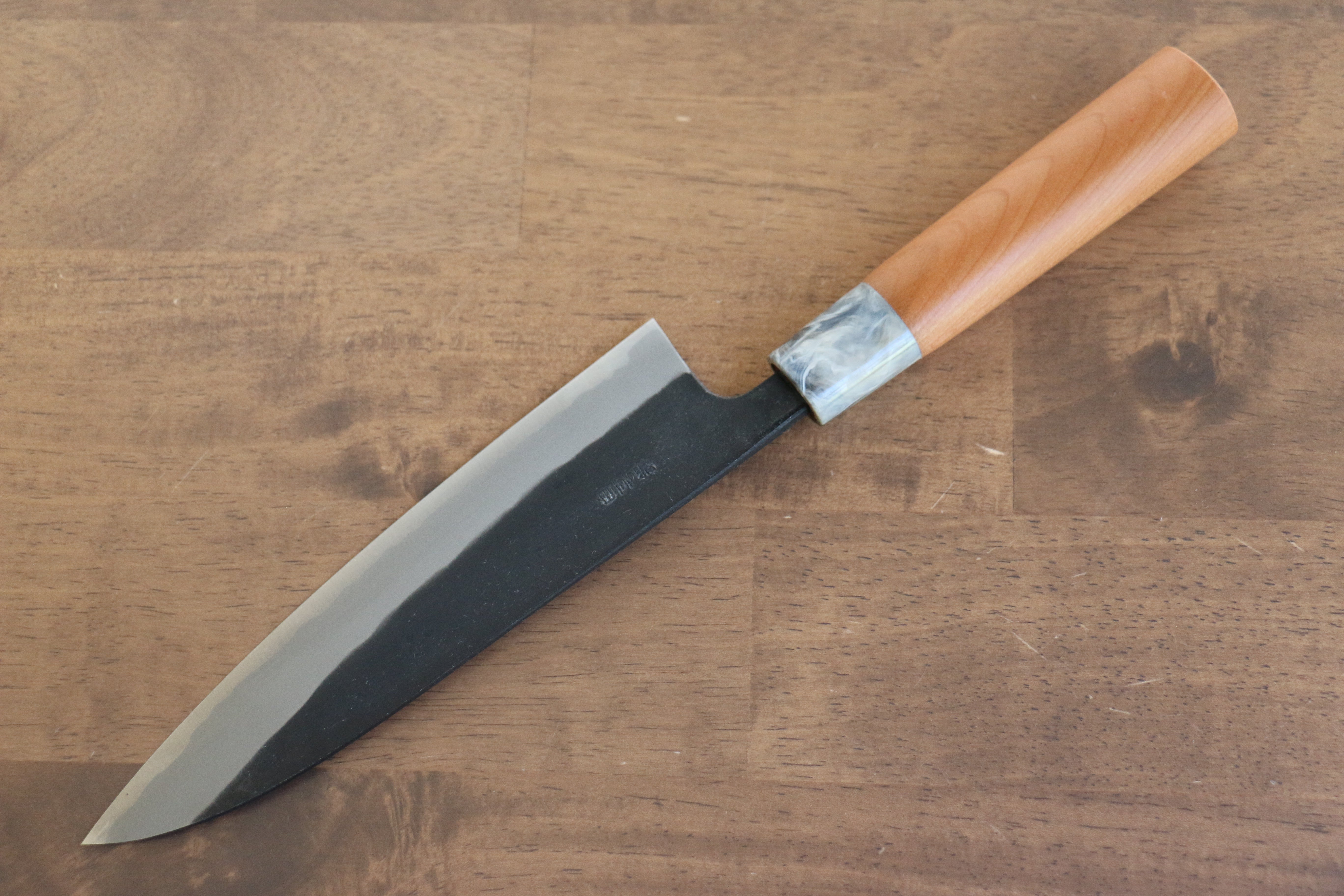 Nao Yamamoto White Steel No.2 Kurouchi Gyuto 180mm Cherry Wood Handle - Seisuke Knife