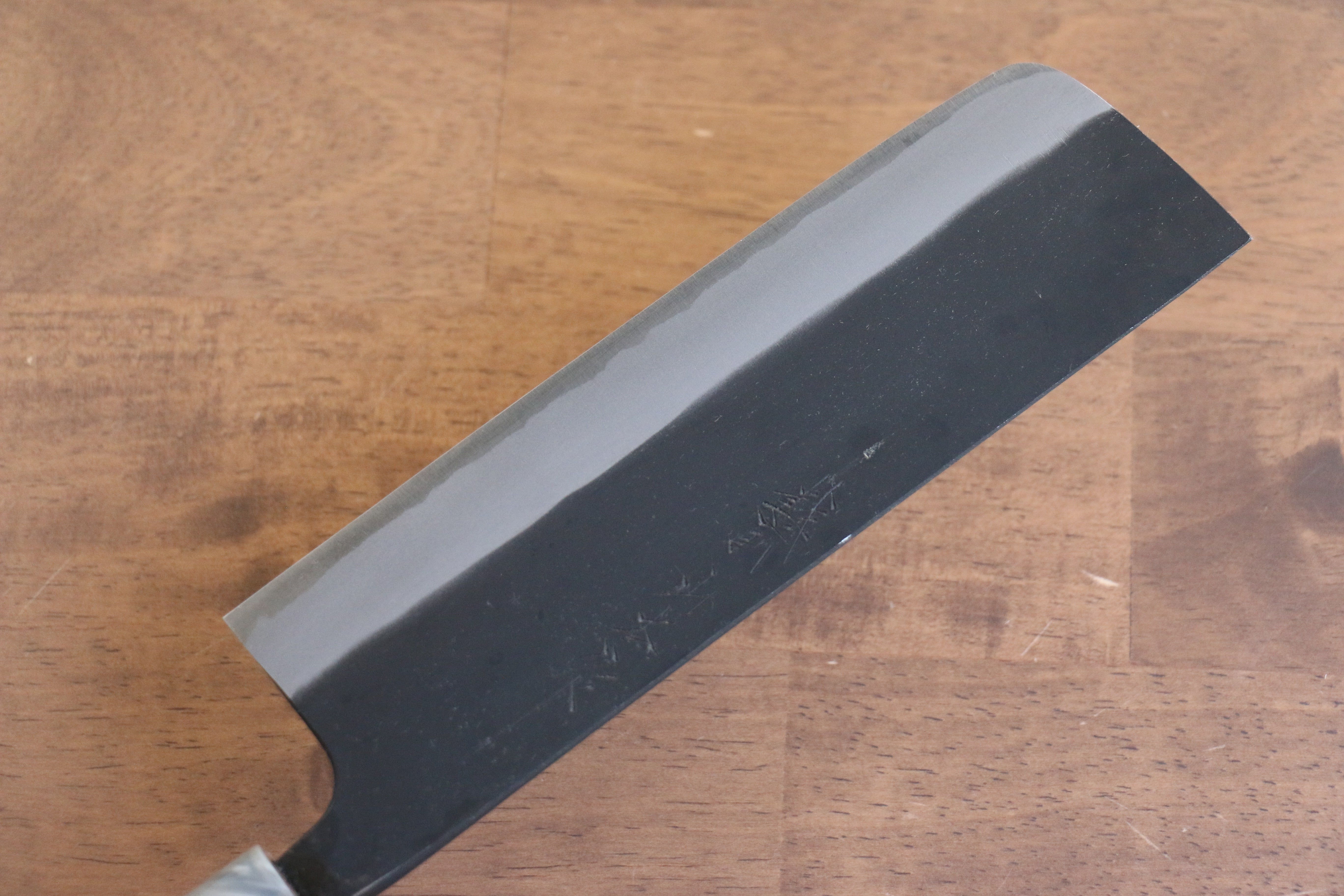Nao Yamamoto White Steel No.2 Kurouchi Nakiri 180mm Cherry Wood Handle - Seisuke Knife