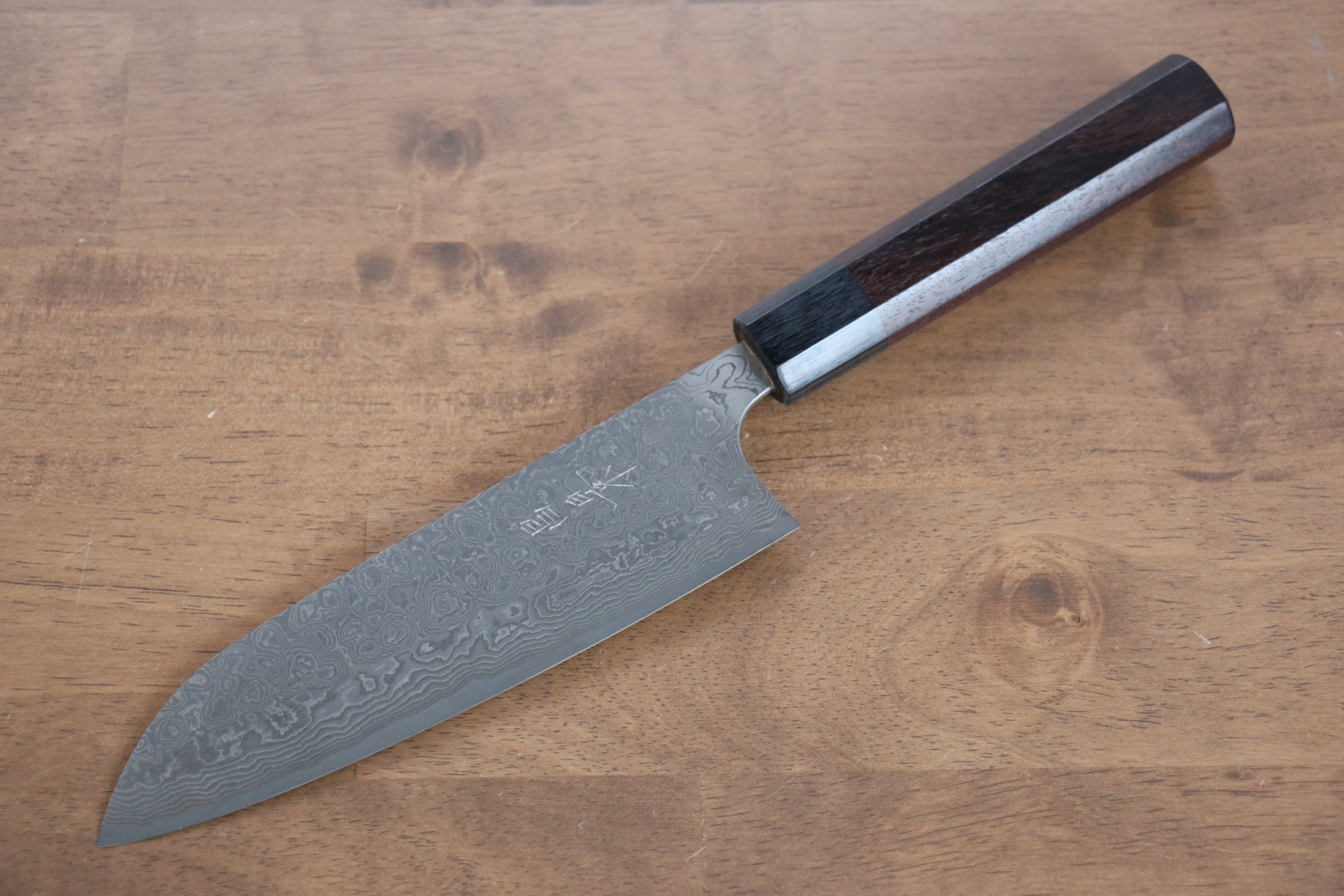 Masakage Kumo VG10 Damascus Santoku 165mm Shitan Handle - Seisuke Knife