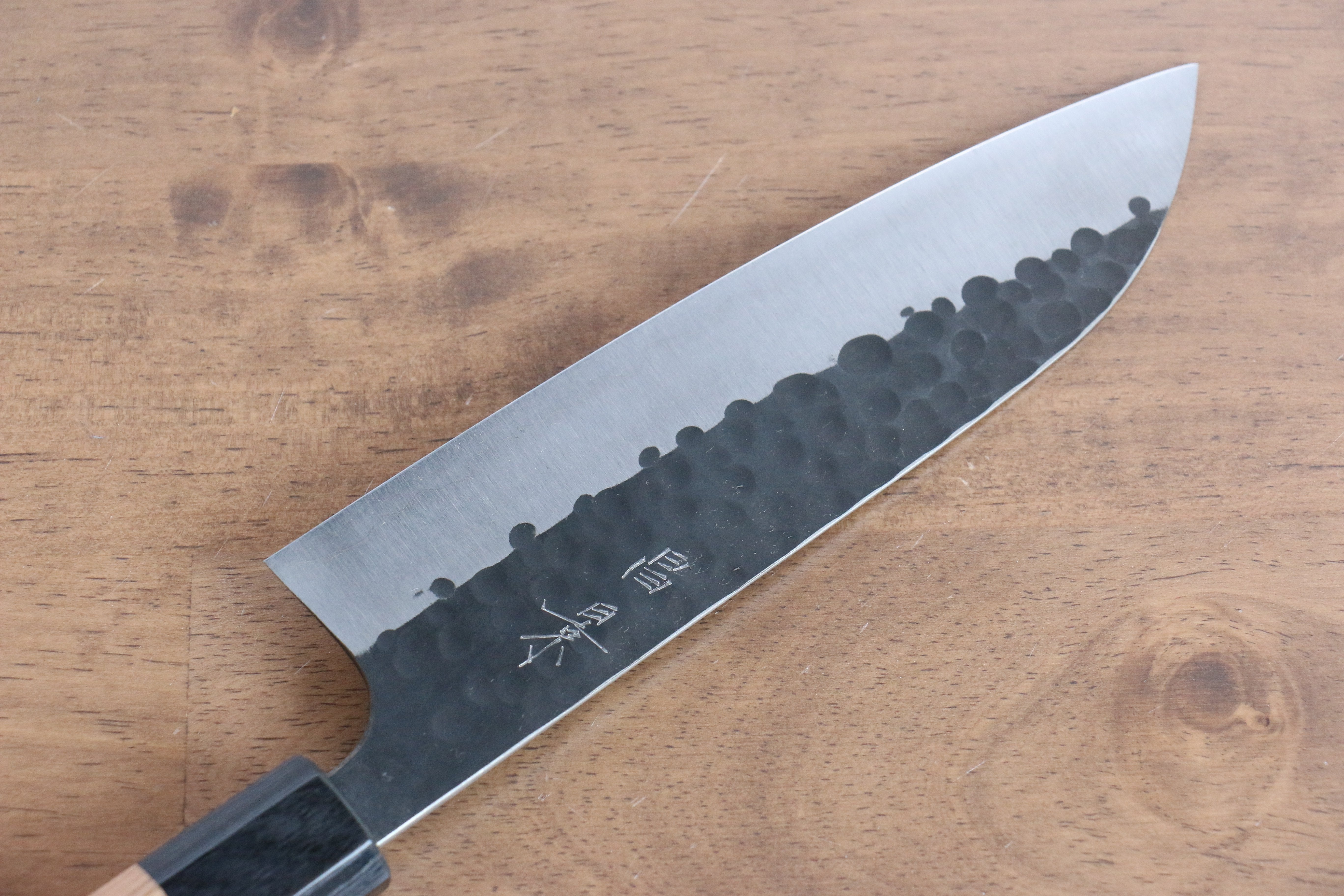 Masakage Koishi Blue Super Black Finished Santoku 165mm American Cherry Handle - Seisuke Knife