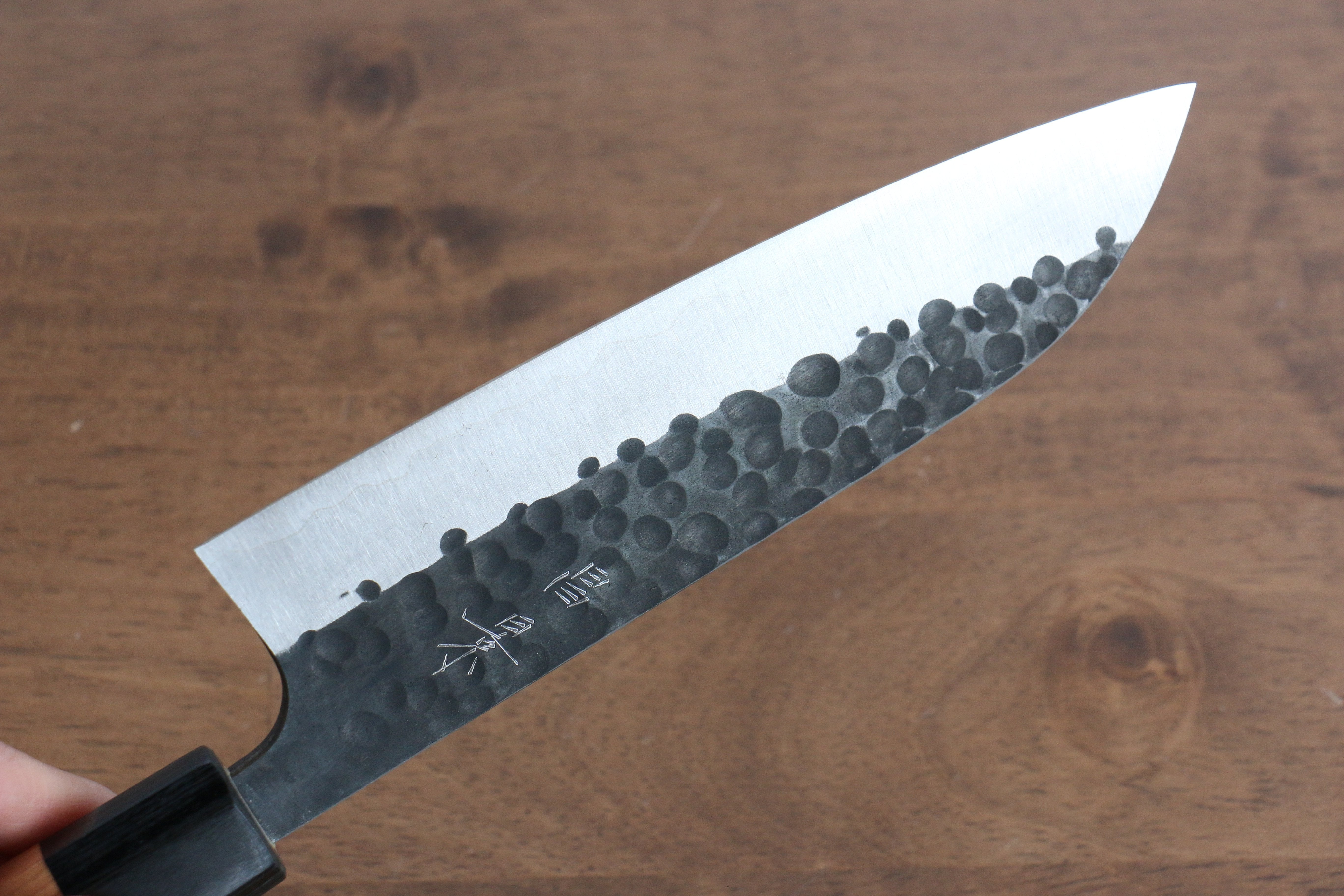Masakage Koishi Blue Super Black Finished Santoku 165mm American Cherry Handle - Seisuke Knife