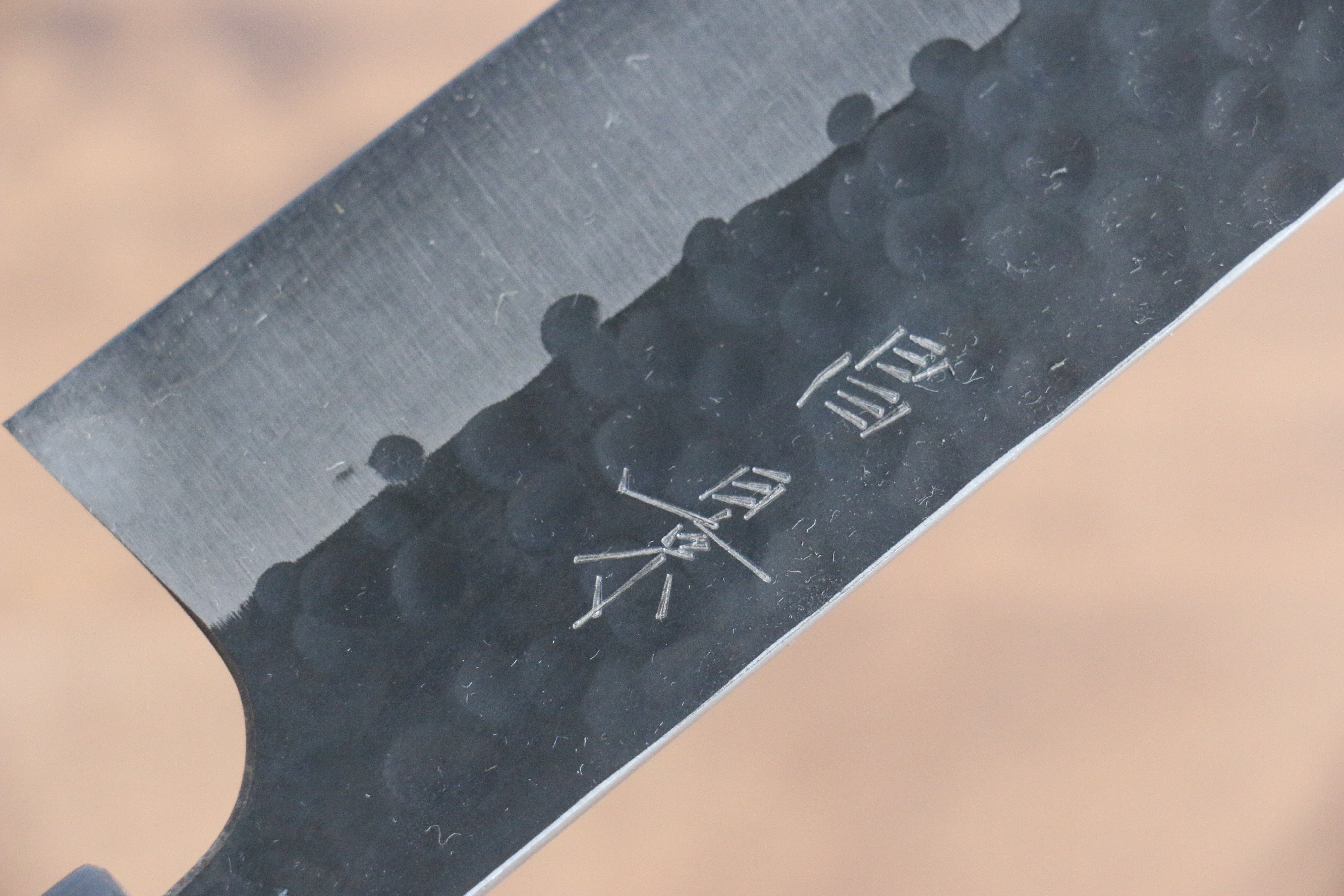 Masakage Koishi Blue Super Black Finished Santoku 165mm American Cherry Handle - Seisuke Knife