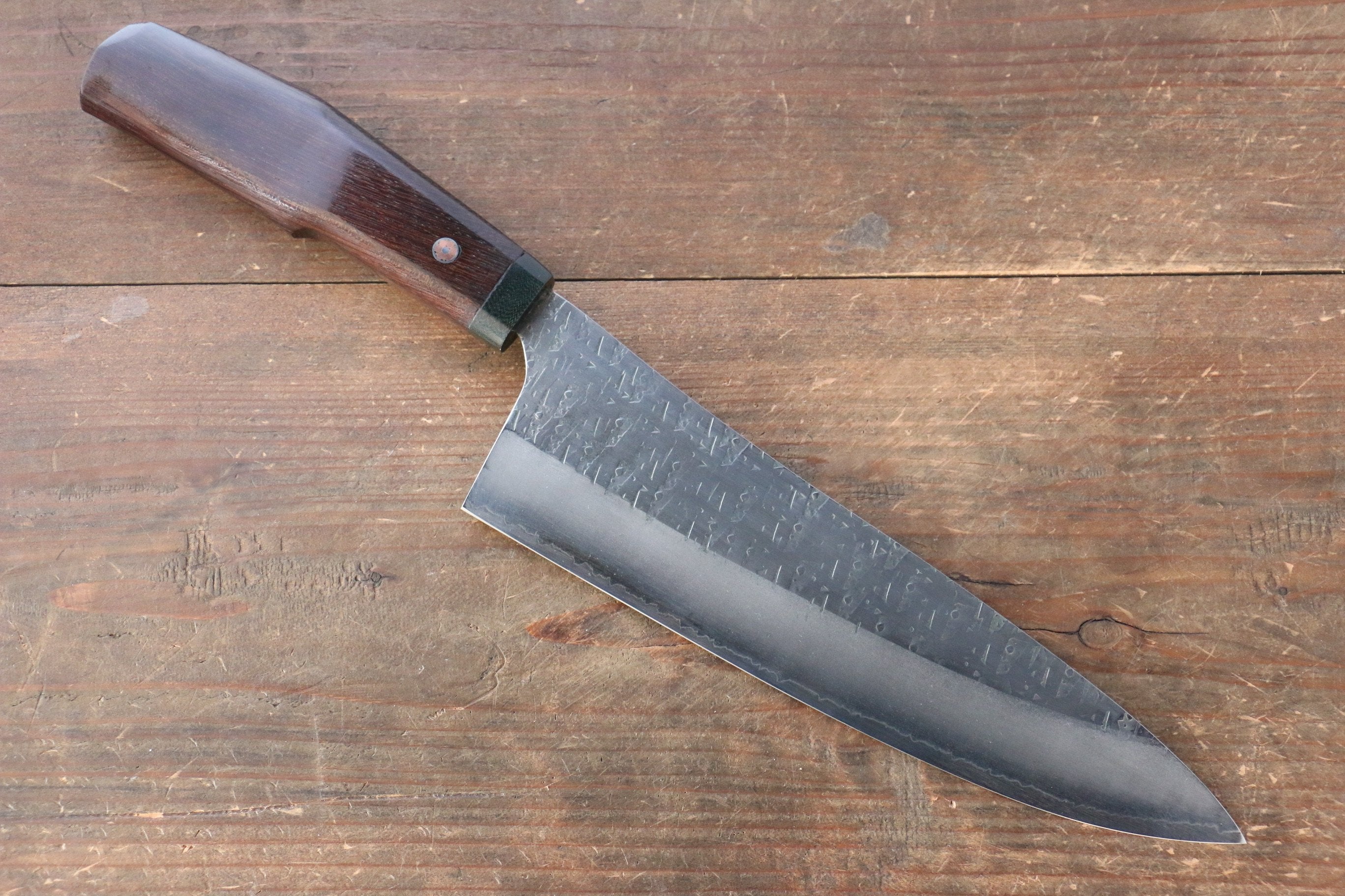Shungo Ogata SG2 Hammered Gyuto 225mm Wenge Handle - Seisuke Knife