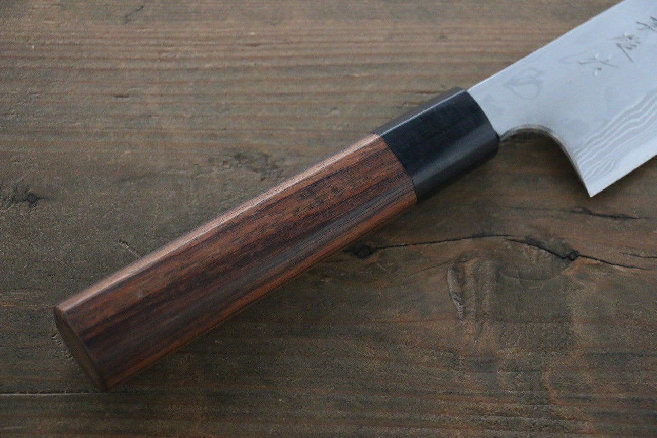 Hideo Kitaoka Blue Steel No.2 Damascus Funayuki Japanese Chef Knife 170mm - Seisuke Knife
