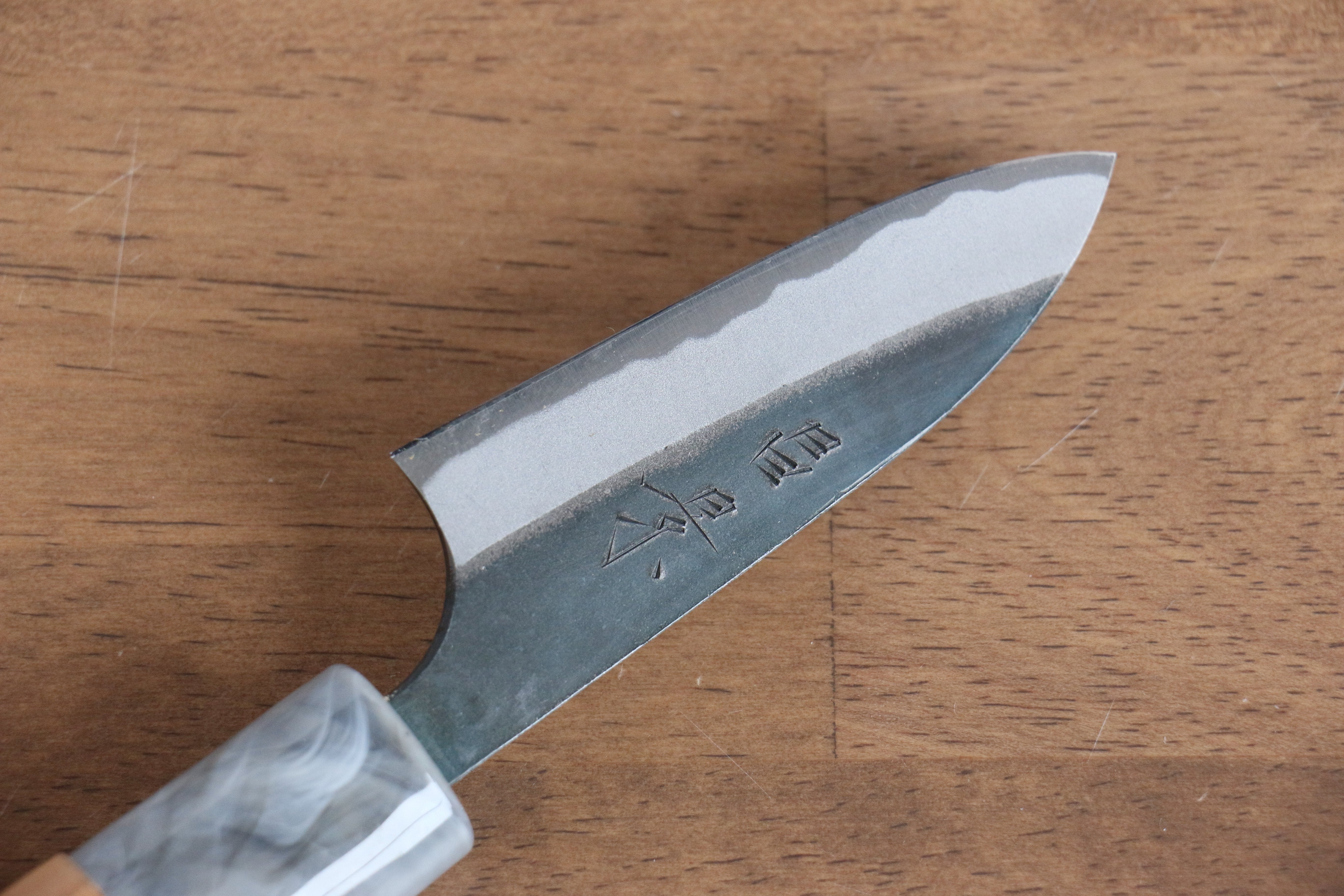 Masakage Mizu Blue Steel No.2 Kurouchi Petty-Utility 80mm American Cherry Handle - Seisuke Knife