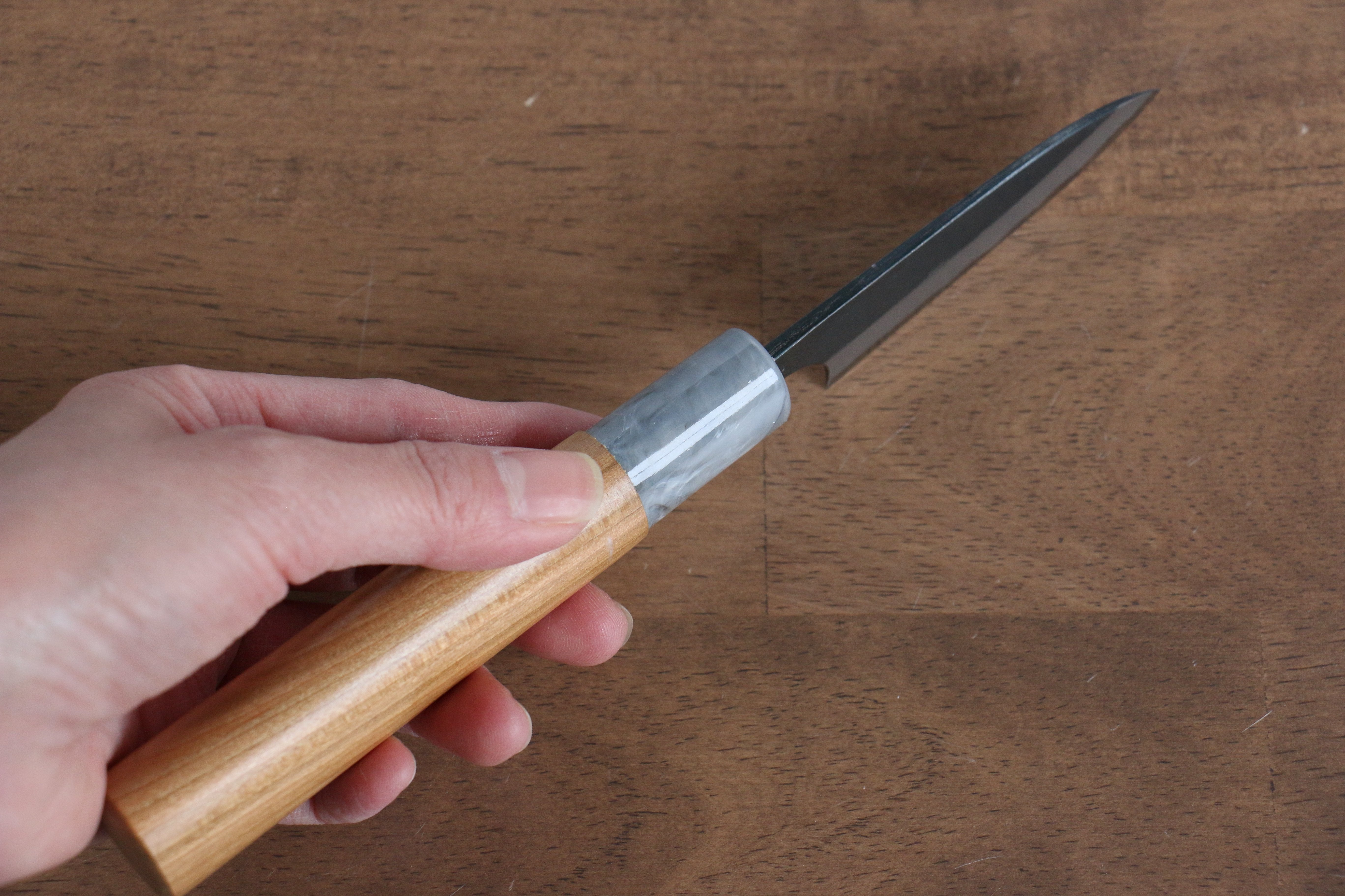 Masakage Mizu Blue Steel No.2 Kurouchi Petty-Utility 80mm American Cherry Handle - Seisuke Knife