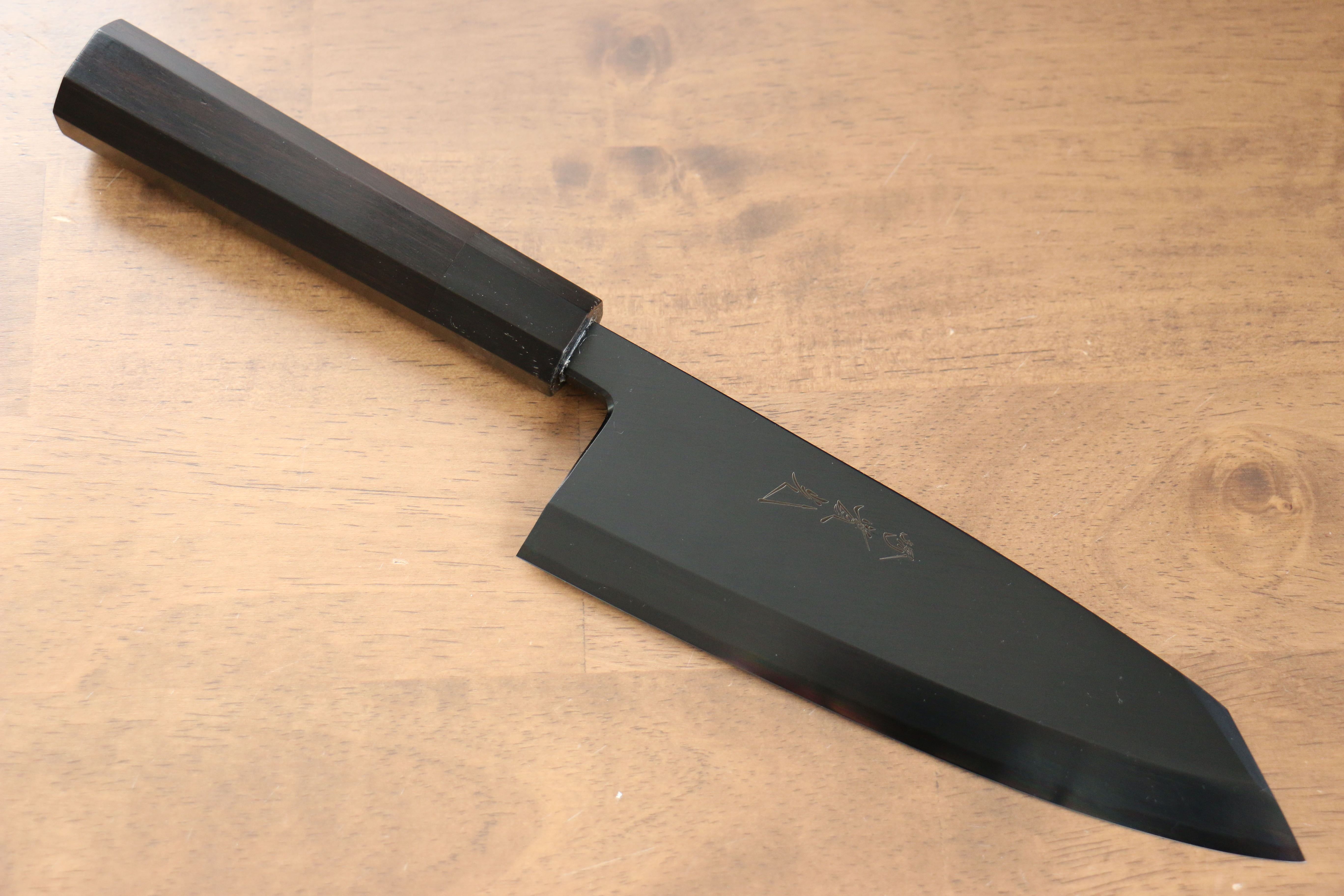 Jikko Ginza White Steel Black dyeing Kiritsuke Deba 180mm Ebony Wood Handle - Seisuke Knife