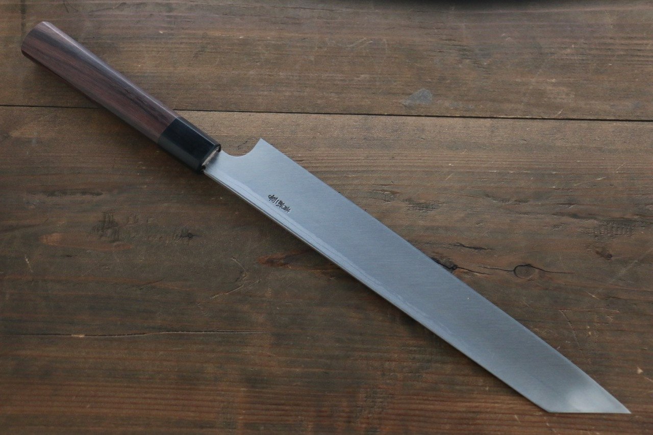 Hideo Kitaoka Blue Steel No.2 Damascus Kiritsuke Yanagiba Japanese Chef Knife 210mm - Seisuke Knife