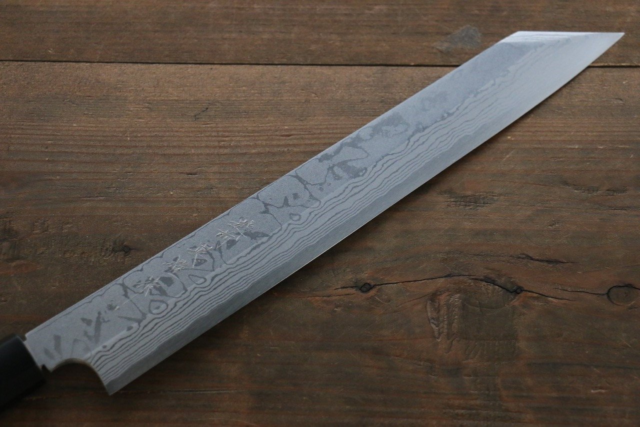 Hideo Kitaoka Blue Steel No.2 Damascus Kiritsuke Yanagiba Japanese Chef Knife 210mm - Seisuke Knife