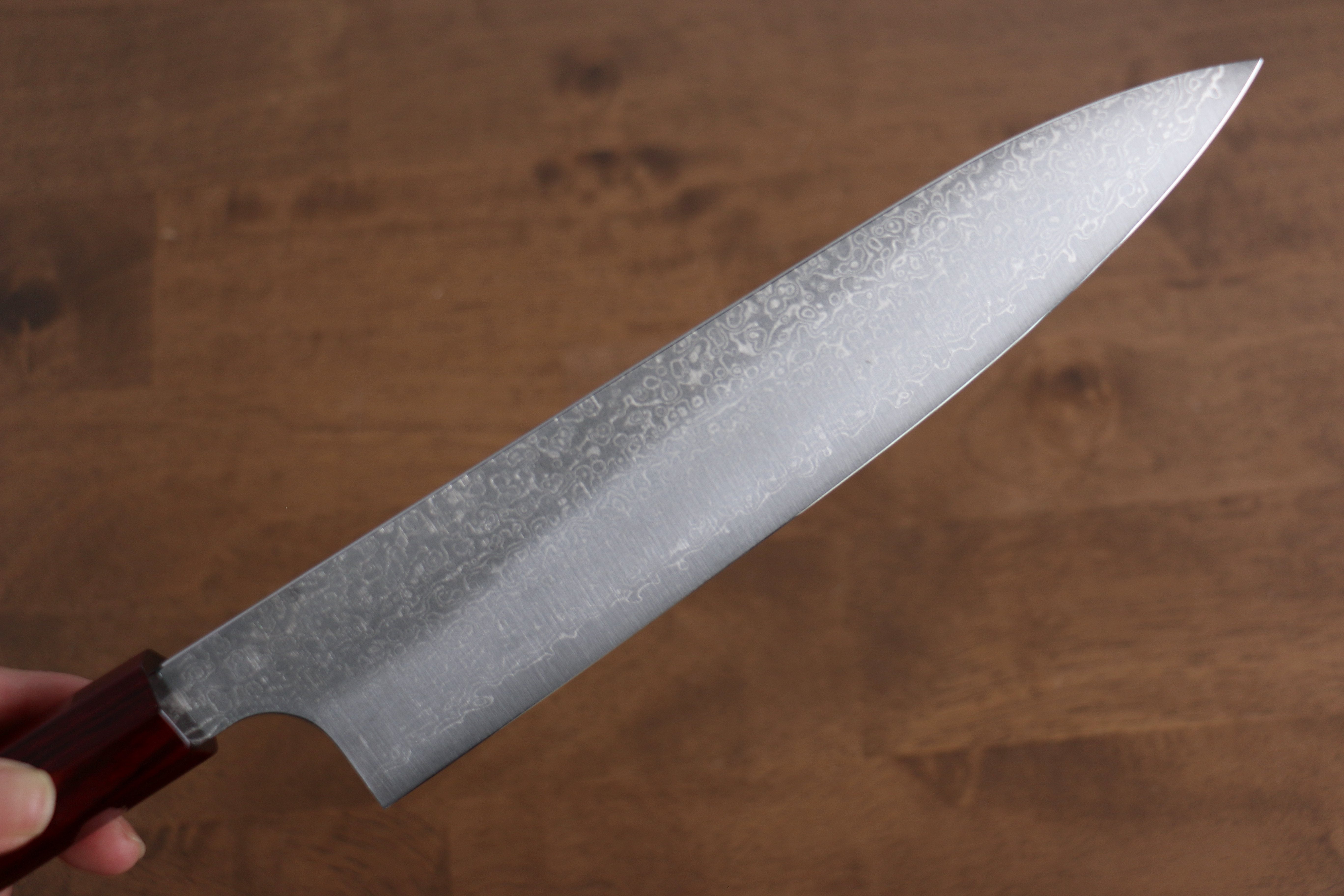 Kei Kobayashi SG2 Damascus Gyuto 210mm Red Lacquered Handle - Seisuke Knife