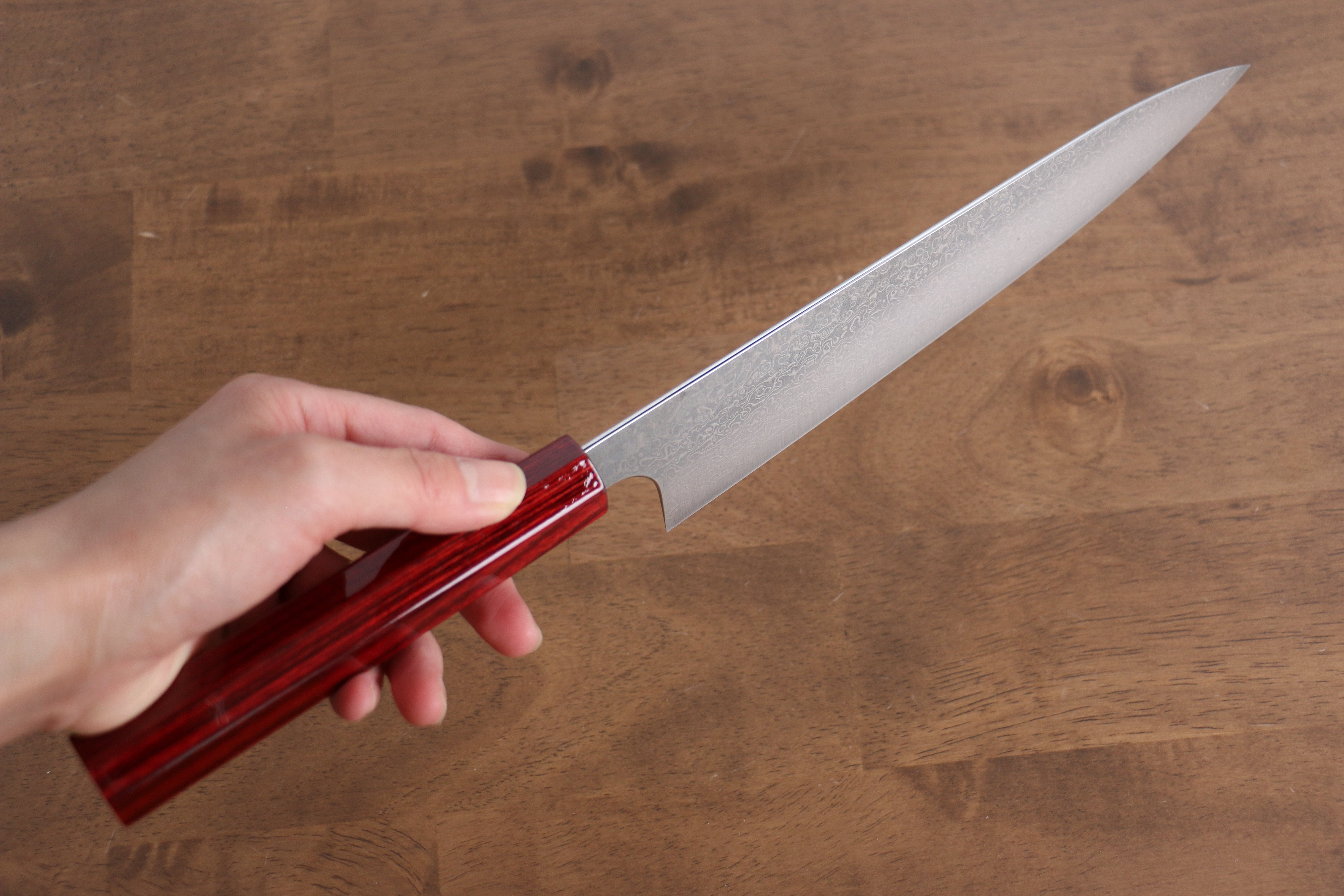 Kei Kobayashi SG2 Damascus Gyuto 210mm Red Lacquered Handle - Seisuke Knife