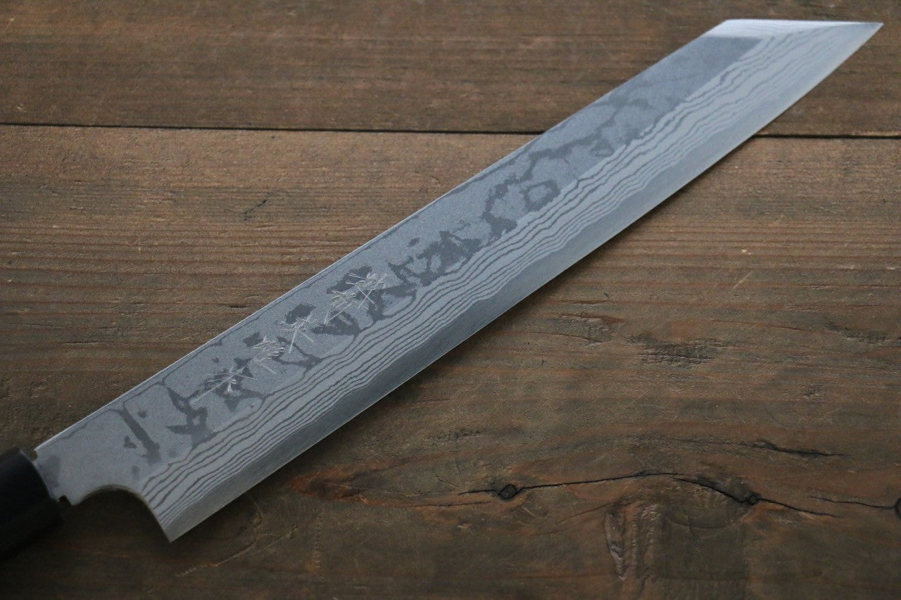 Hideo Kitaoka Blue Steel No.2 Damascus Kiritsuke Yanagiba Japanese Chef Knife 240mm - Seisuke Knife