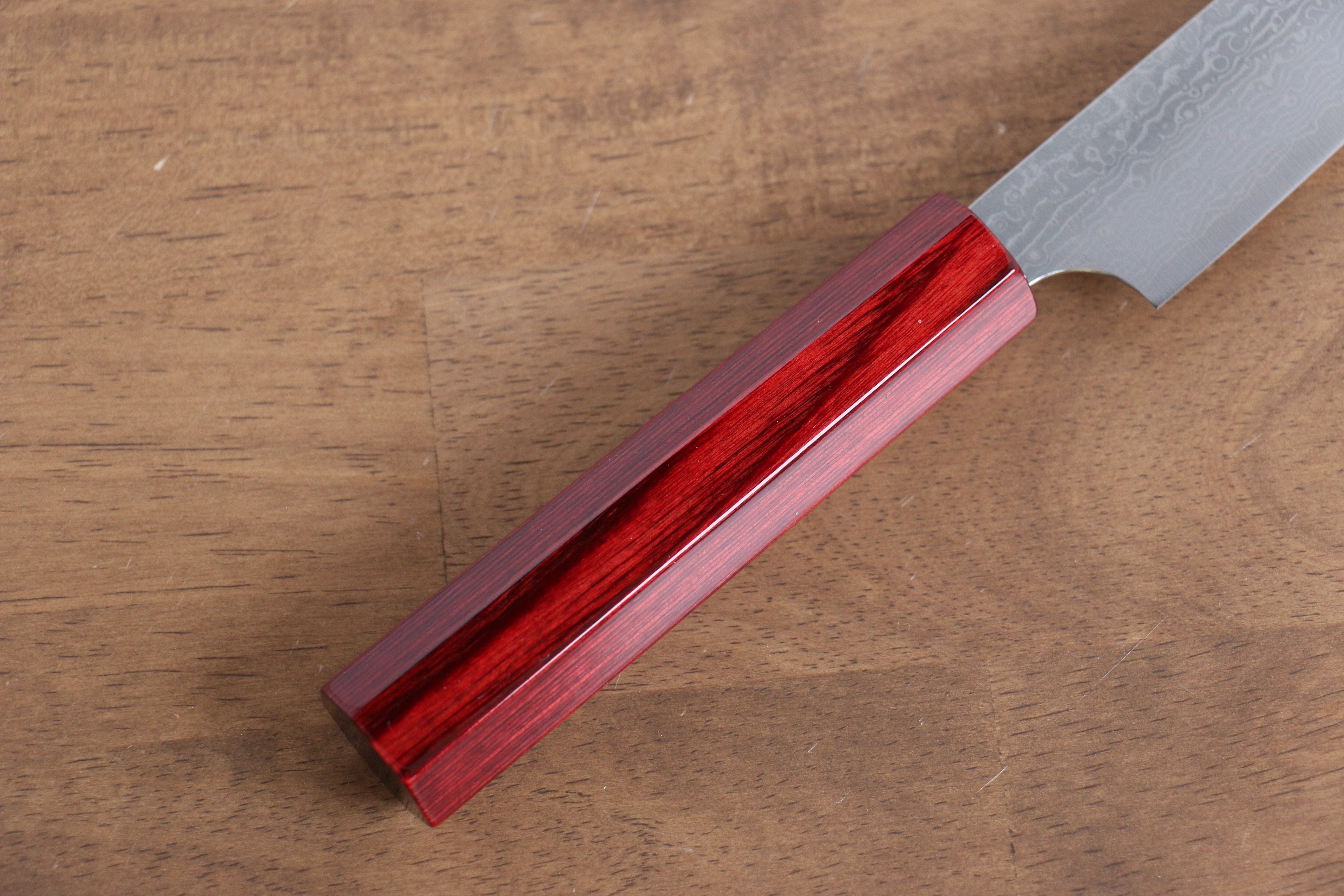 Kei Kobayashi SG2 Damascus Petty-Utility 150mm Red Lacquered Handle - Seisuke Knife