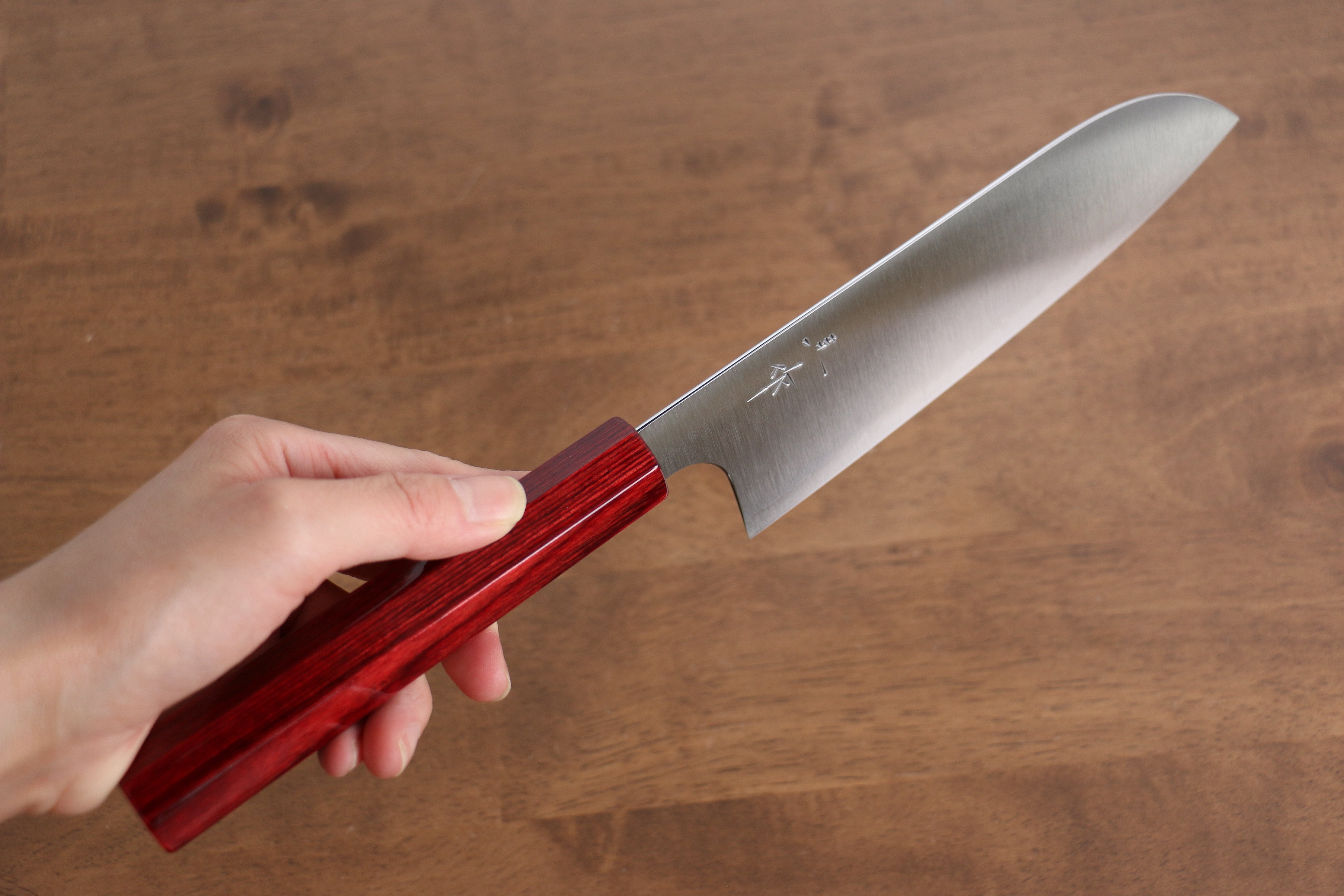 Kei Kobayashi SG2 Santoku 170mm Red Lacquered Handle - Seisuke Knife