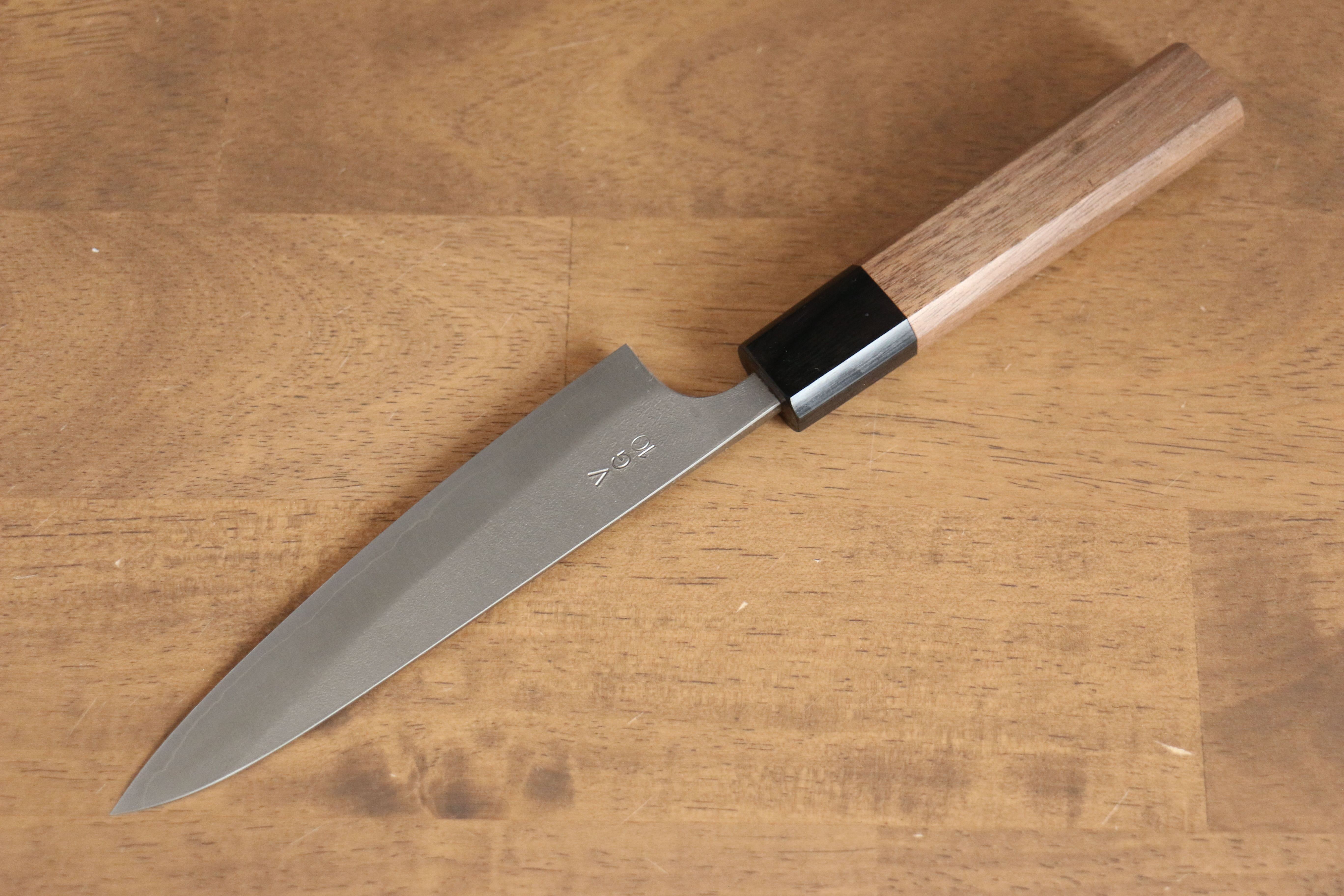 Nao Yamamoto VG10 Nashiji Damascus Petty-Utility 140mm Walnut Handle - Seisuke Knife